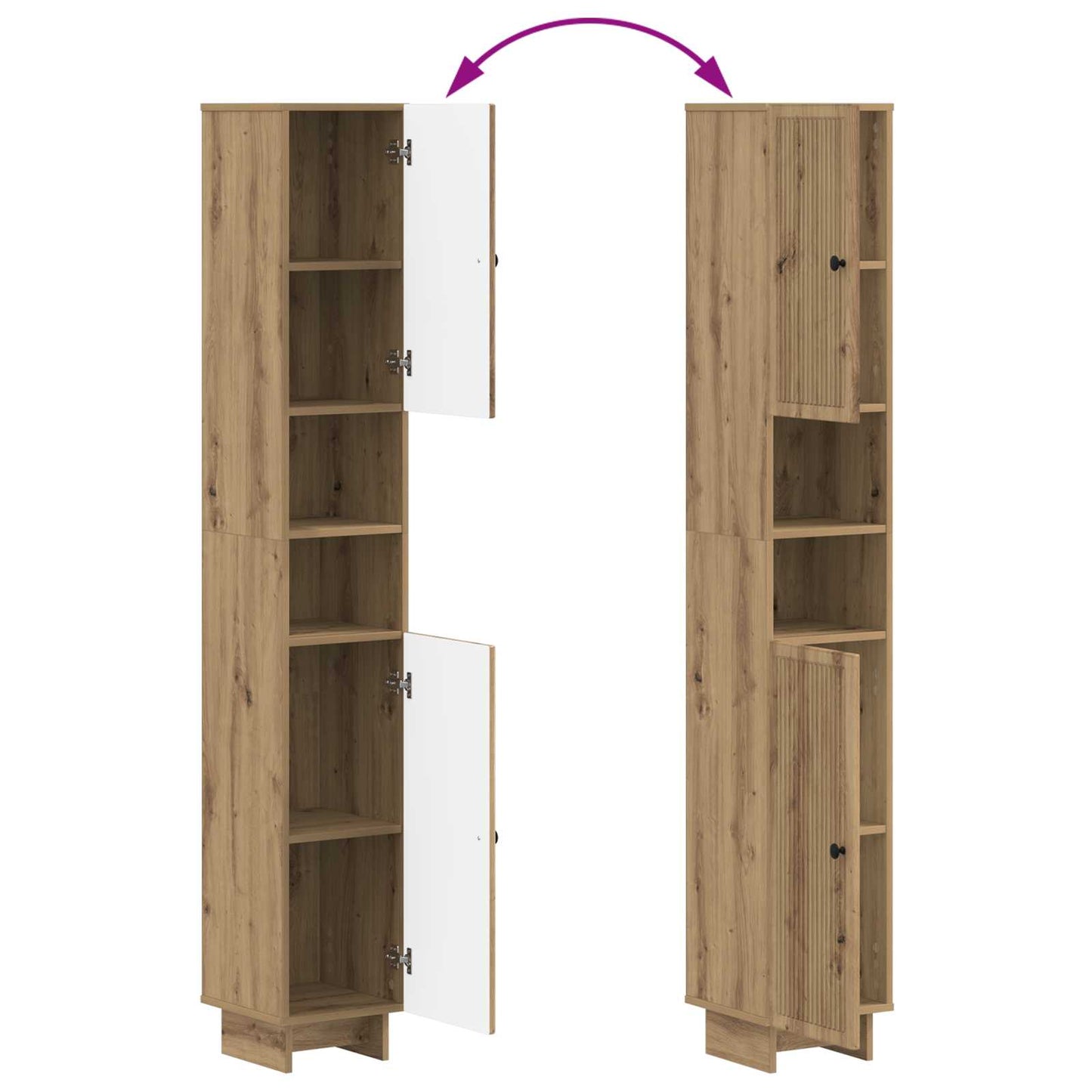 2 Piece Bathroom Cabinet Set EDE Artisan Oak Engineered Wood