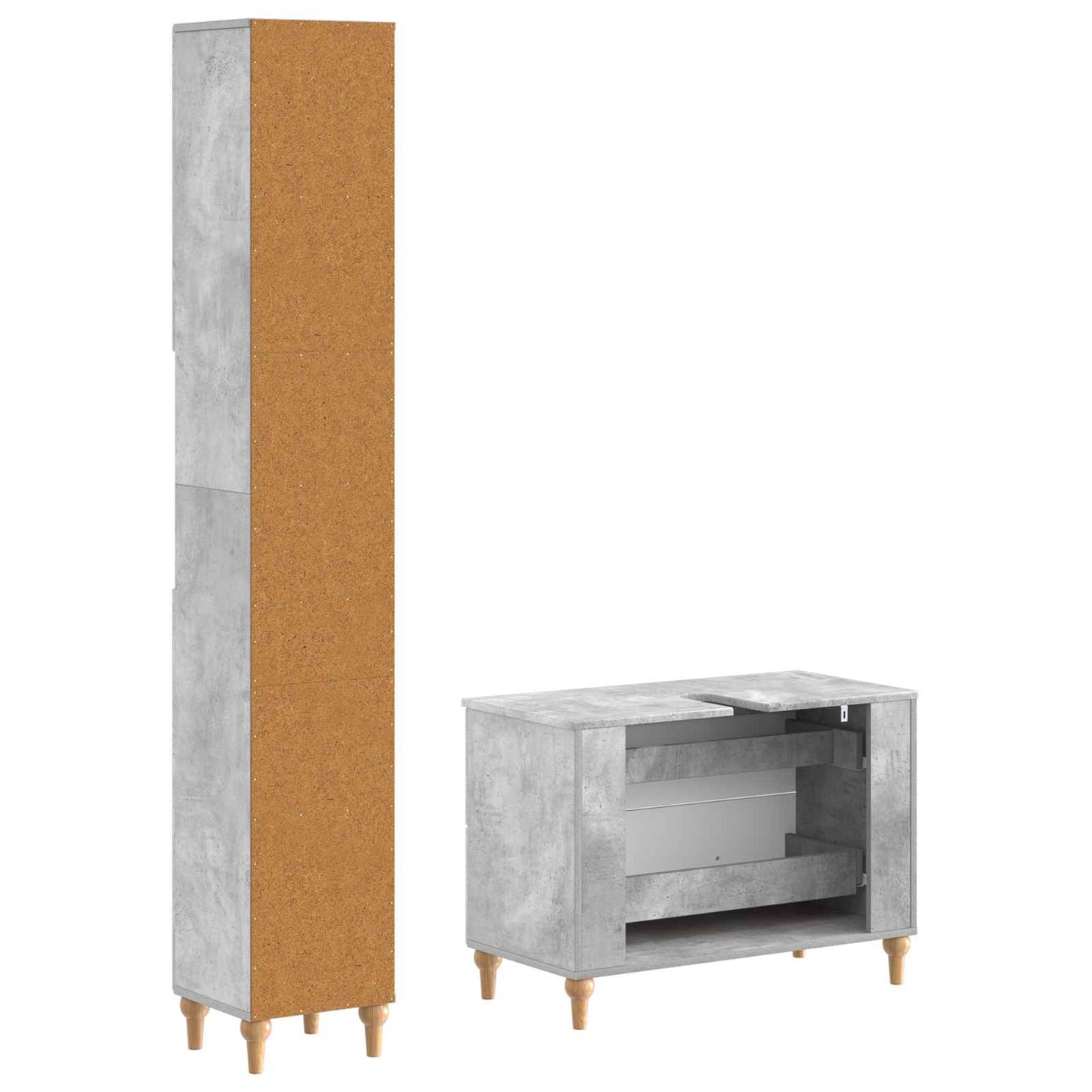 2 Piece Bathroom Cabinet Set ALKMAAR Concrete Grey