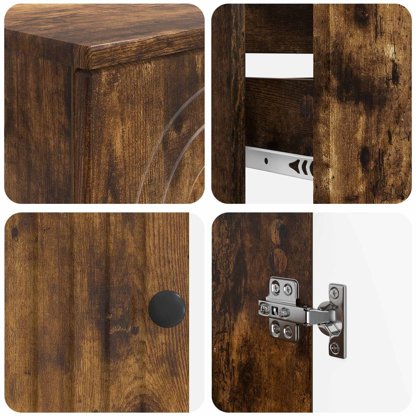 2 Piece Bathroom Cabinet Set ALKMAAR Smoked Oak Engineered Wood