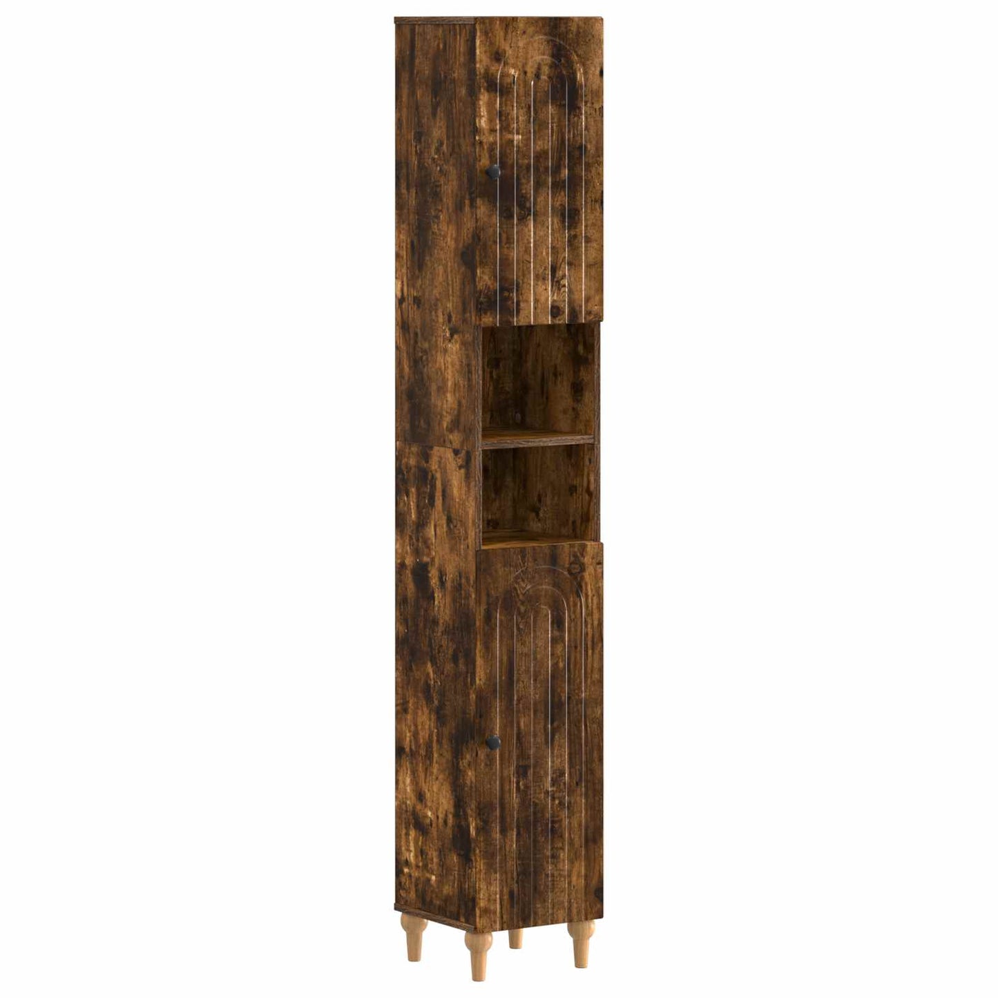 2 Piece Bathroom Cabinet Set ALKMAAR Smoked Oak Engineered Wood
