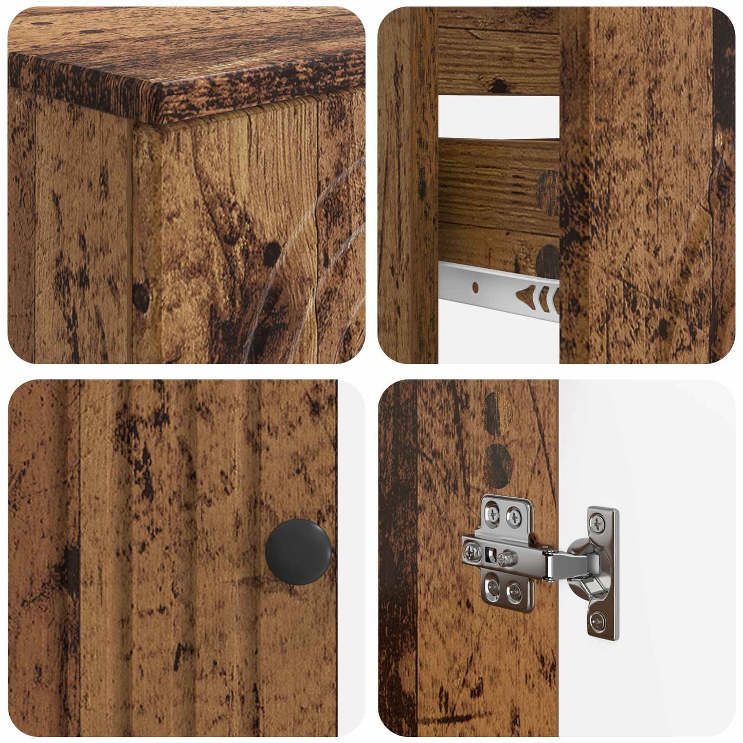 2 Piece Bathroom Cabinet Set ALKMAAR Old Wood Engineered Wood