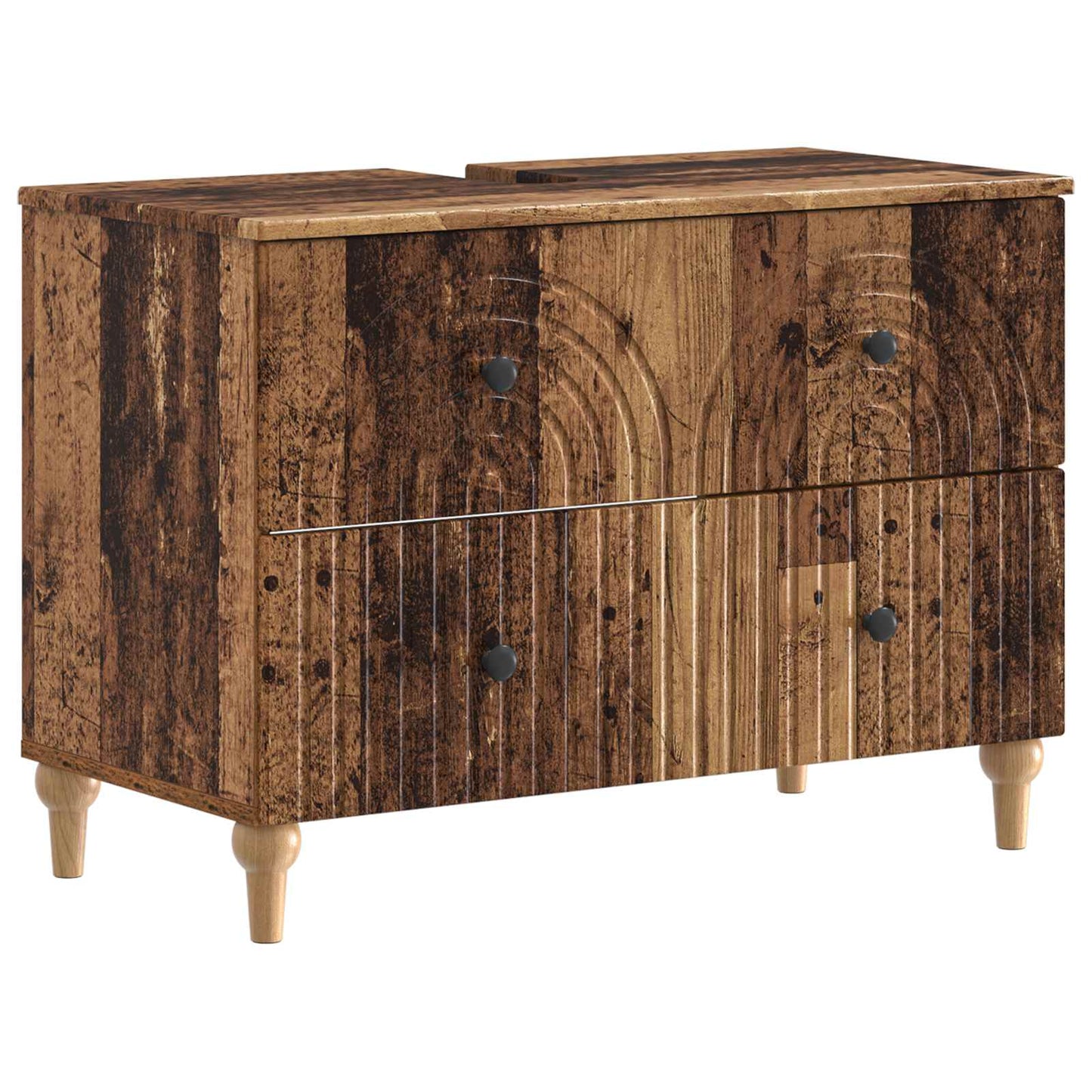 2 Piece Bathroom Cabinet Set ALKMAAR Old Wood Engineered Wood
