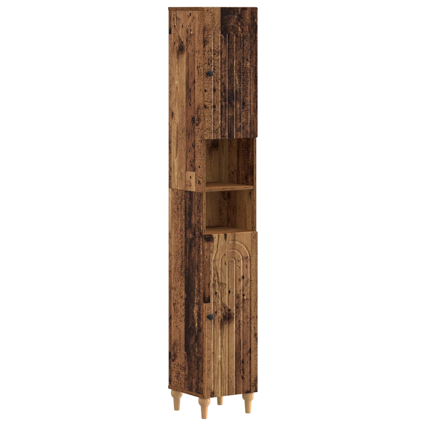 2 Piece Bathroom Cabinet Set ALKMAAR Old Wood Engineered Wood