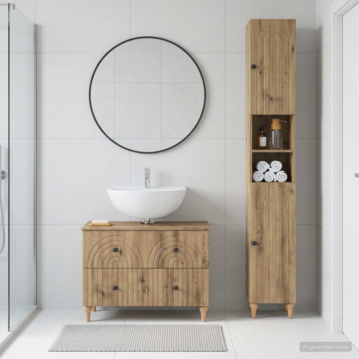 2 Piece Bathroom Cabinet Set ALKMAAR Artisan Oak