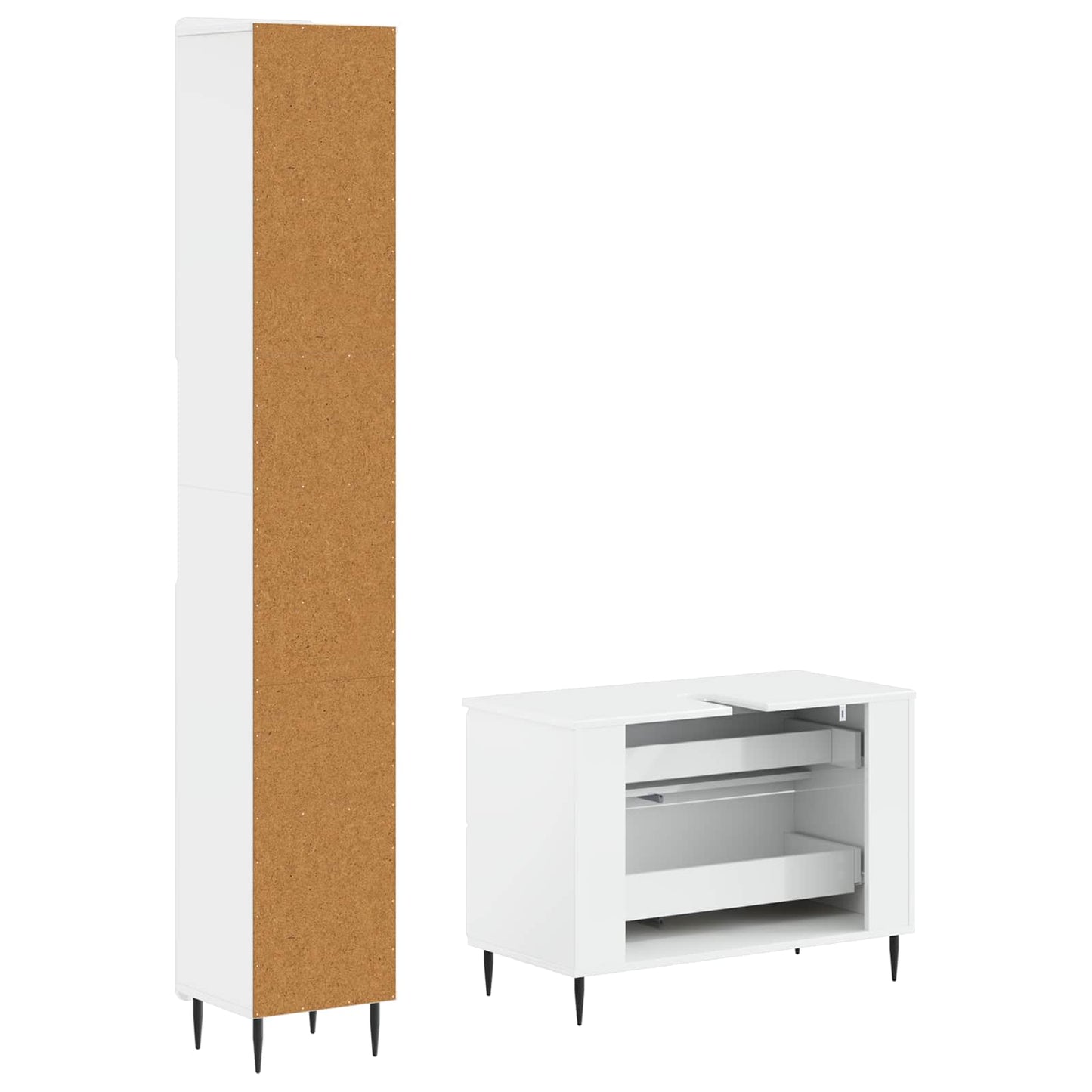 2 Piece Bathroom Cabinet Set ZWOLLE High Gloss White