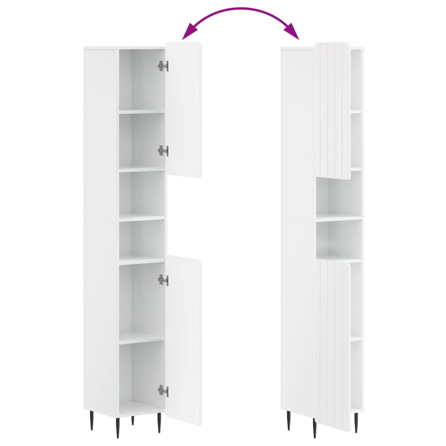 2 Piece Bathroom Cabinet Set ZWOLLE High Gloss White