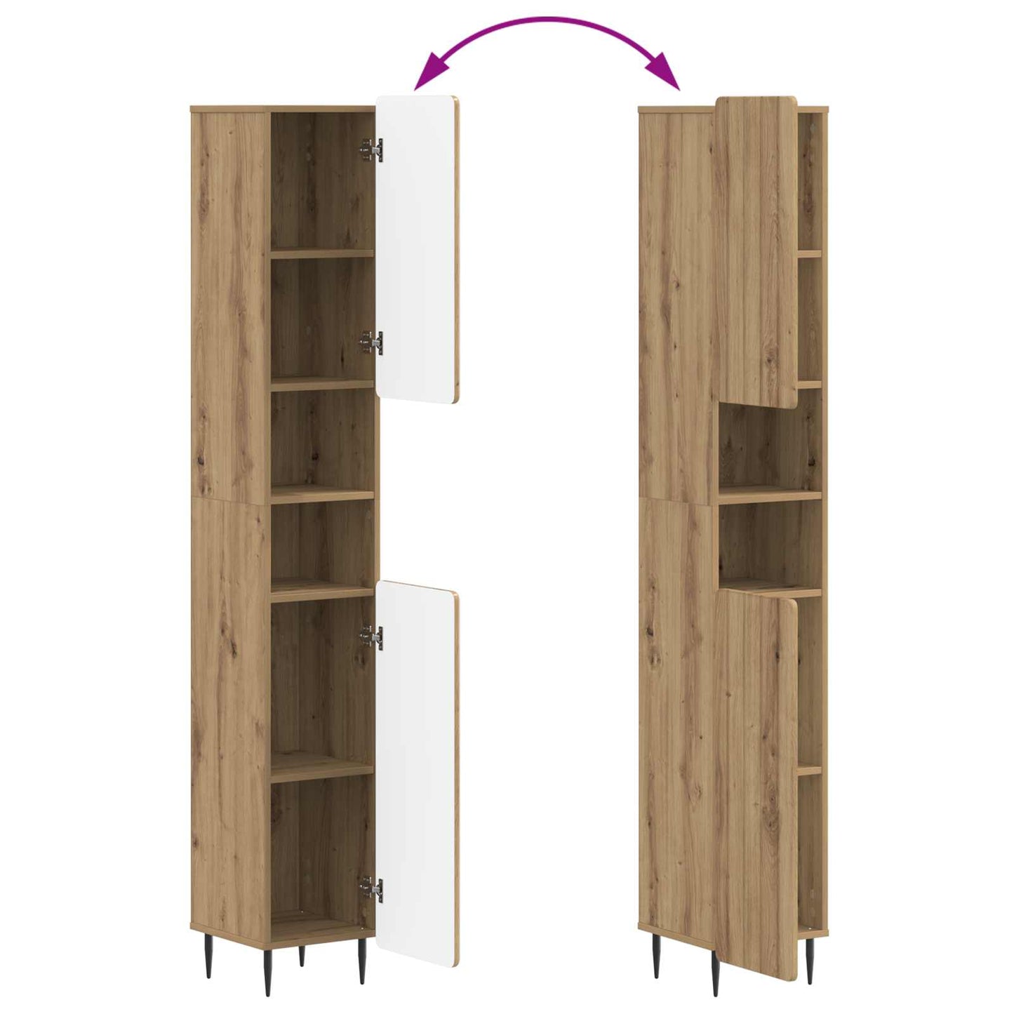 2 Piece Bathroom Cabinet Set ZWOLLE Artisan Oak Engineered Wood