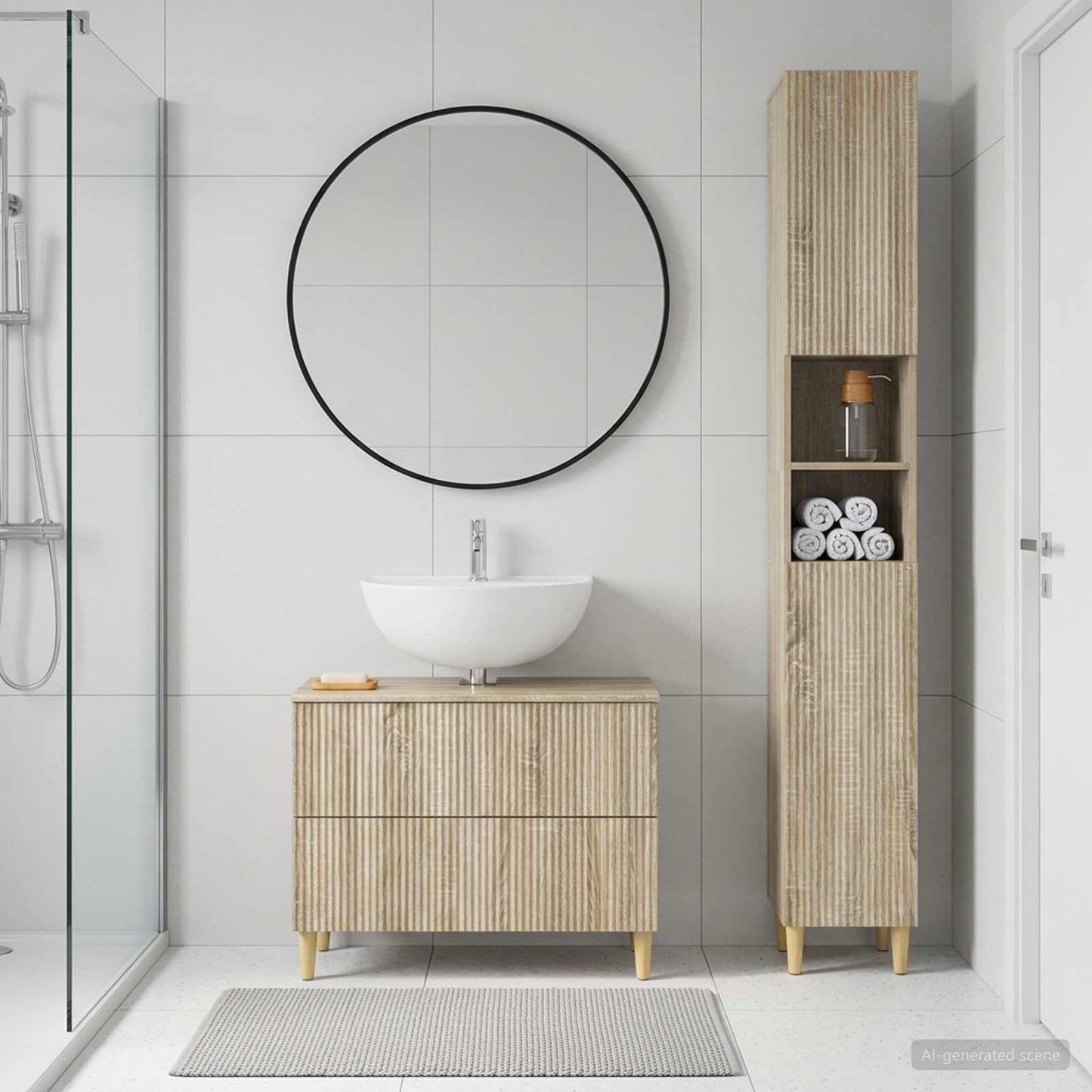 2 Piece Bathroom Cabinet Set ARNHEM Sonoma Oak Engineered Wood