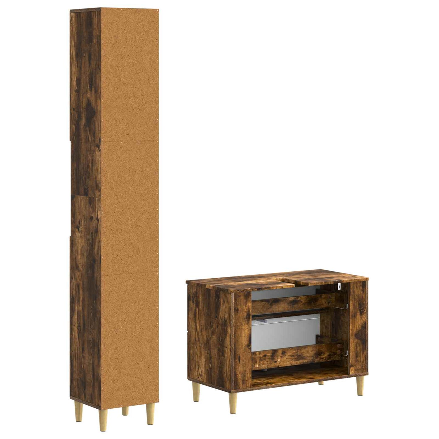 2 Piece Bathroom Cabinet Set ARNHEM Smoked Oak Engineered Wood