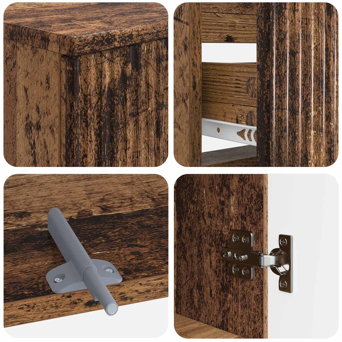 2 Piece Bathroom Cabinet Set ARNHEM Old Wood Engineered Wood