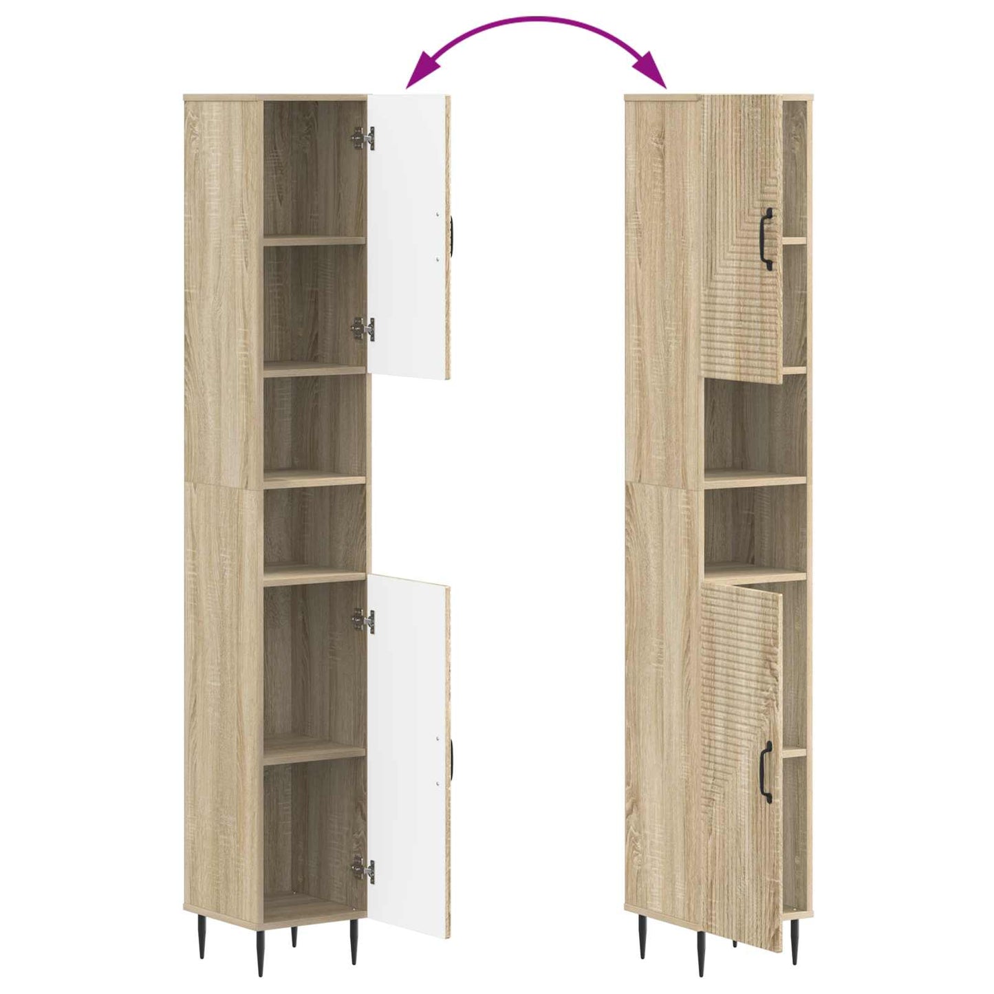 2 Piece Bathroom Cabinet Set HAARLEM Sonoma Oak Engineered Wood