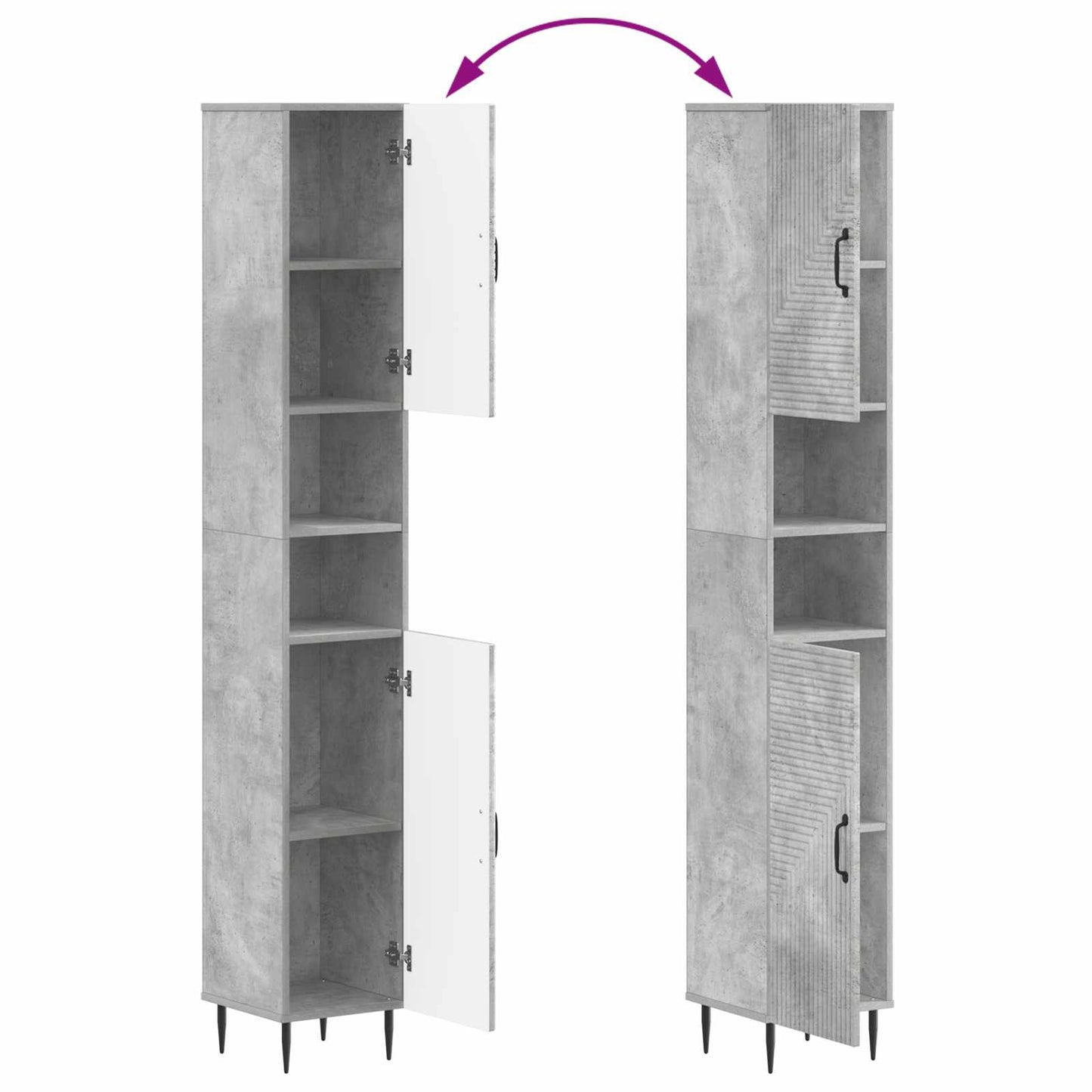 2 Piece Bathroom Cabinet Set HAARLEM Concrete Grey