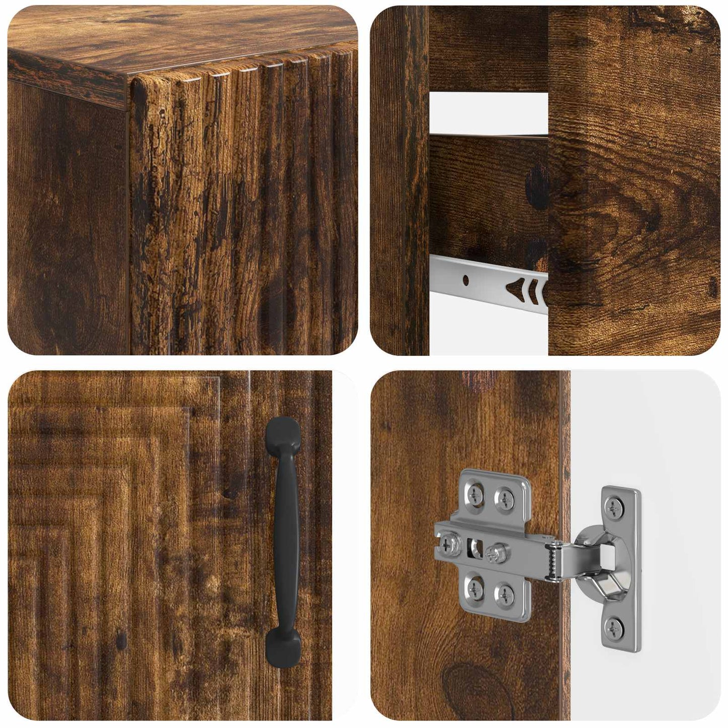 2 Piece Bathroom Cabinet Set HAARLEM Smoked Oak Engineered Wood