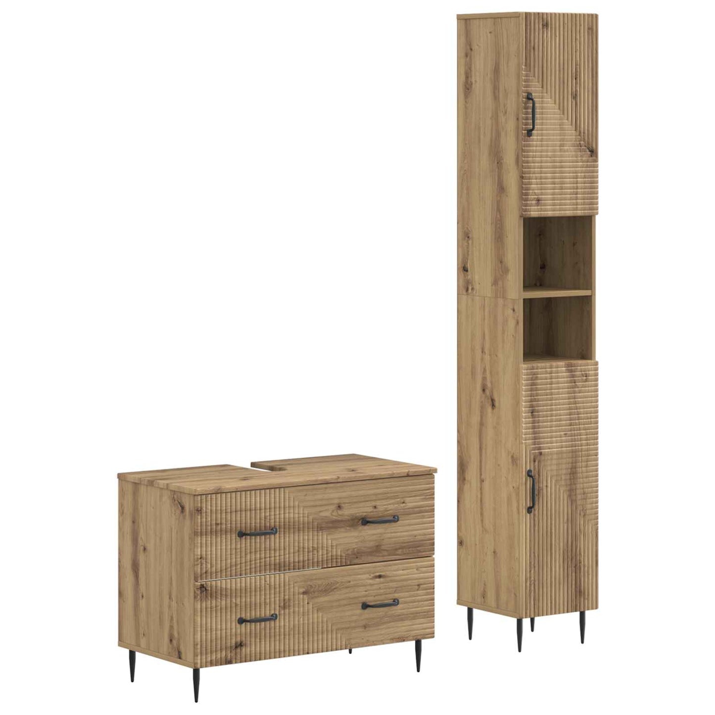 2 Piece Bathroom Cabinet Set HAARLEM Artisan Oak