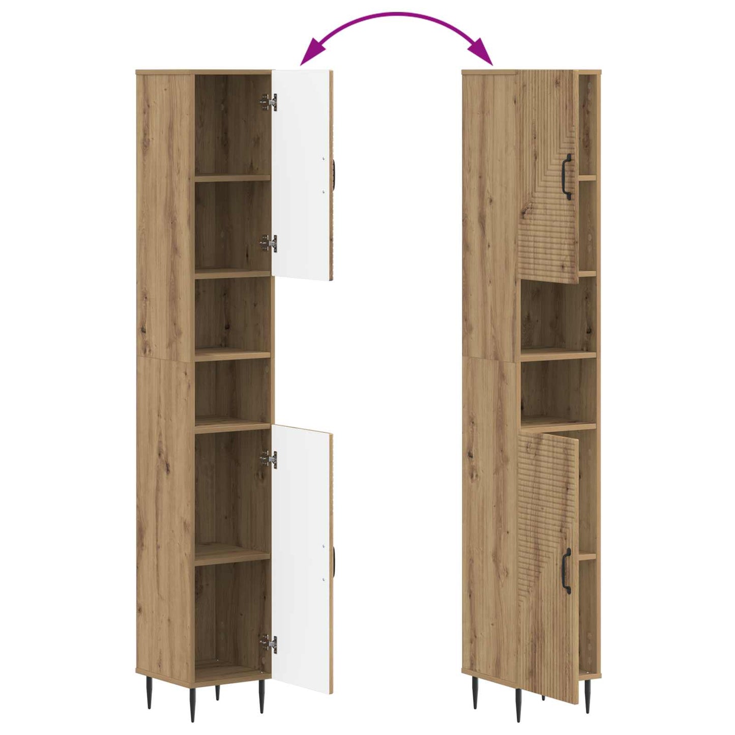 2 Piece Bathroom Cabinet Set HAARLEM Artisan Oak