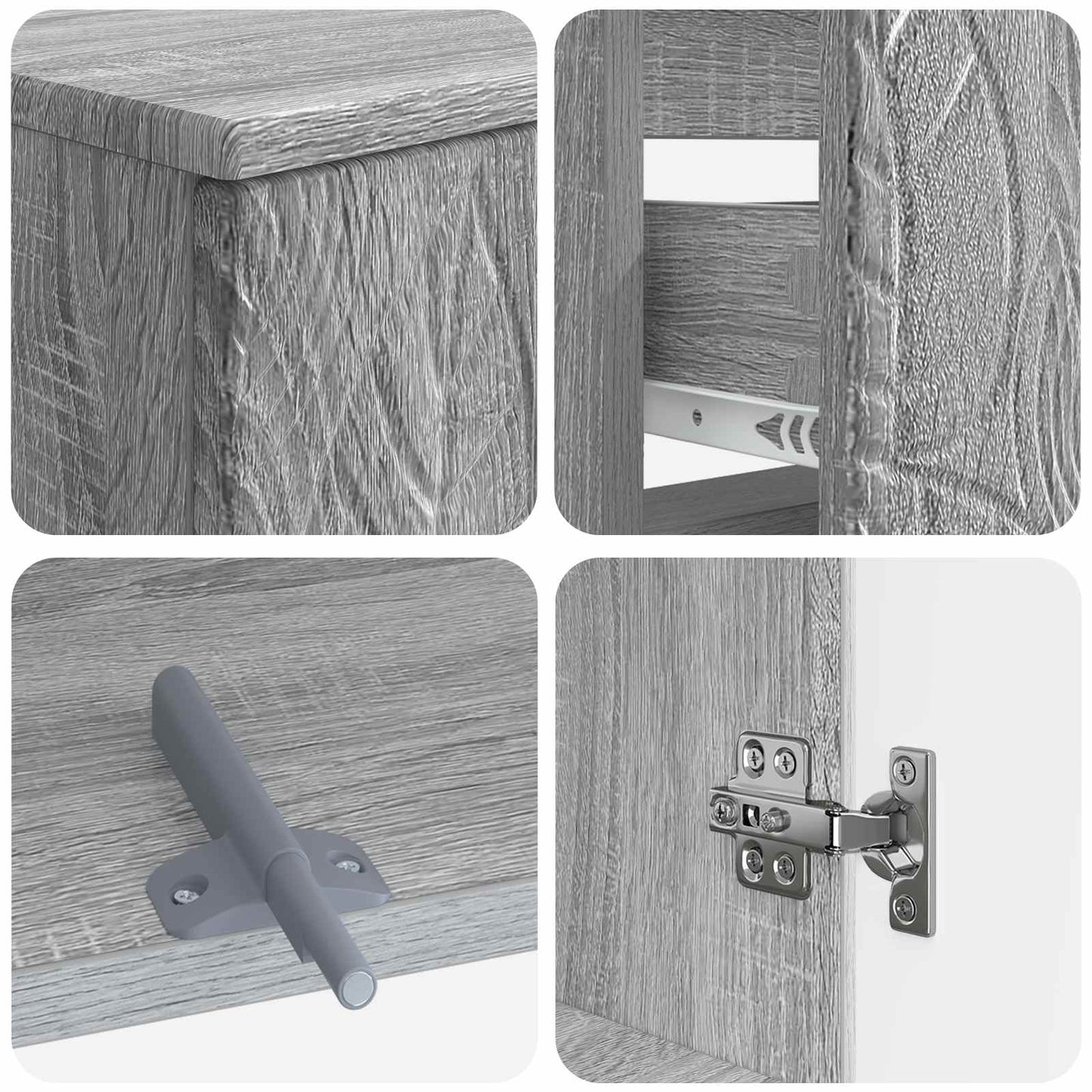 2 Piece Bathroom Cabinet Set DELFT Grey Sonoma Engineered Wood