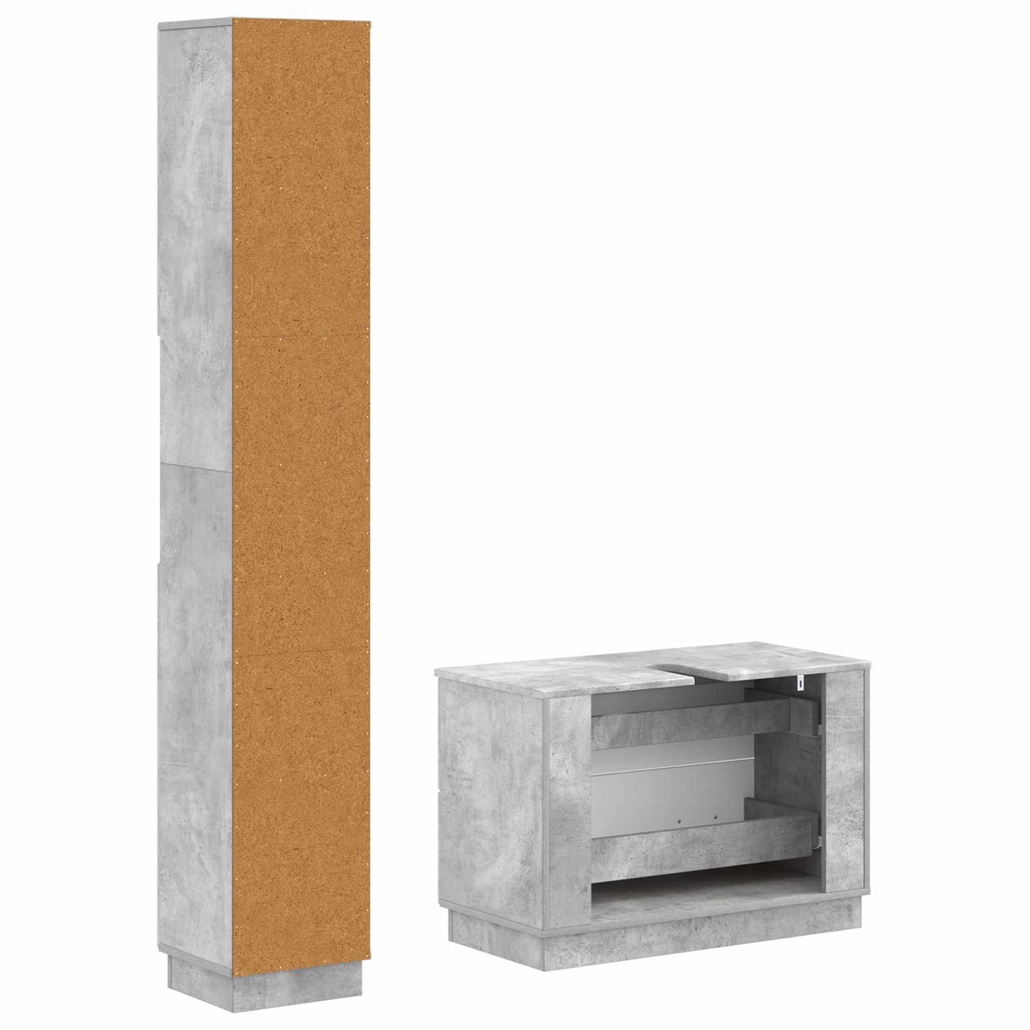 2 Piece Bathroom Cabinet Set HOORN Concrete Grey