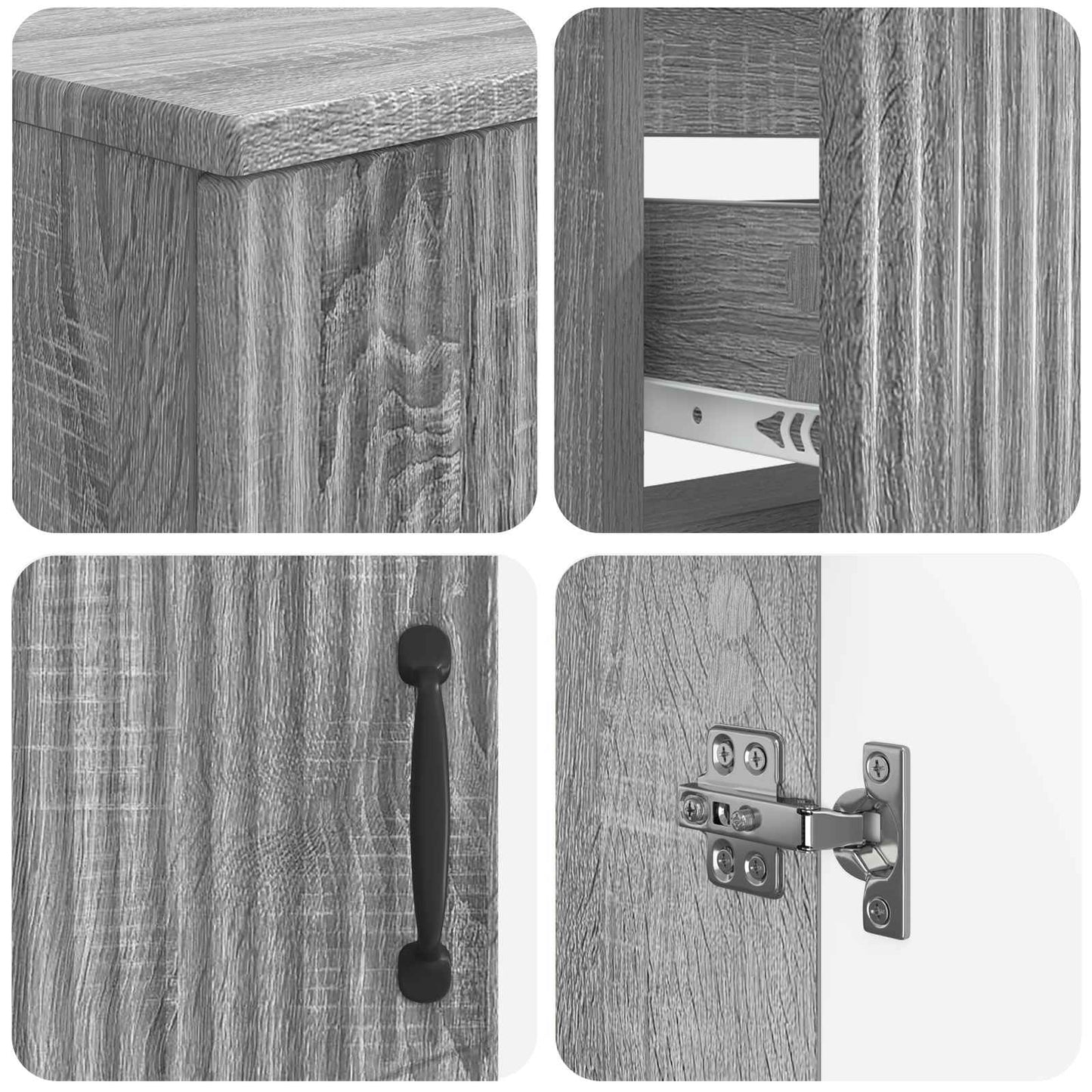 2 Piece Bathroom Cabinet Set HOORN Grey Sonoma Engineered Wood