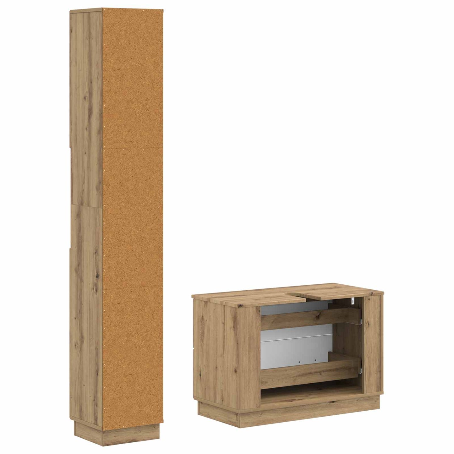 2 Piece Bathroom Cabinet Set HOORN Artisan Oak Engineered Wood