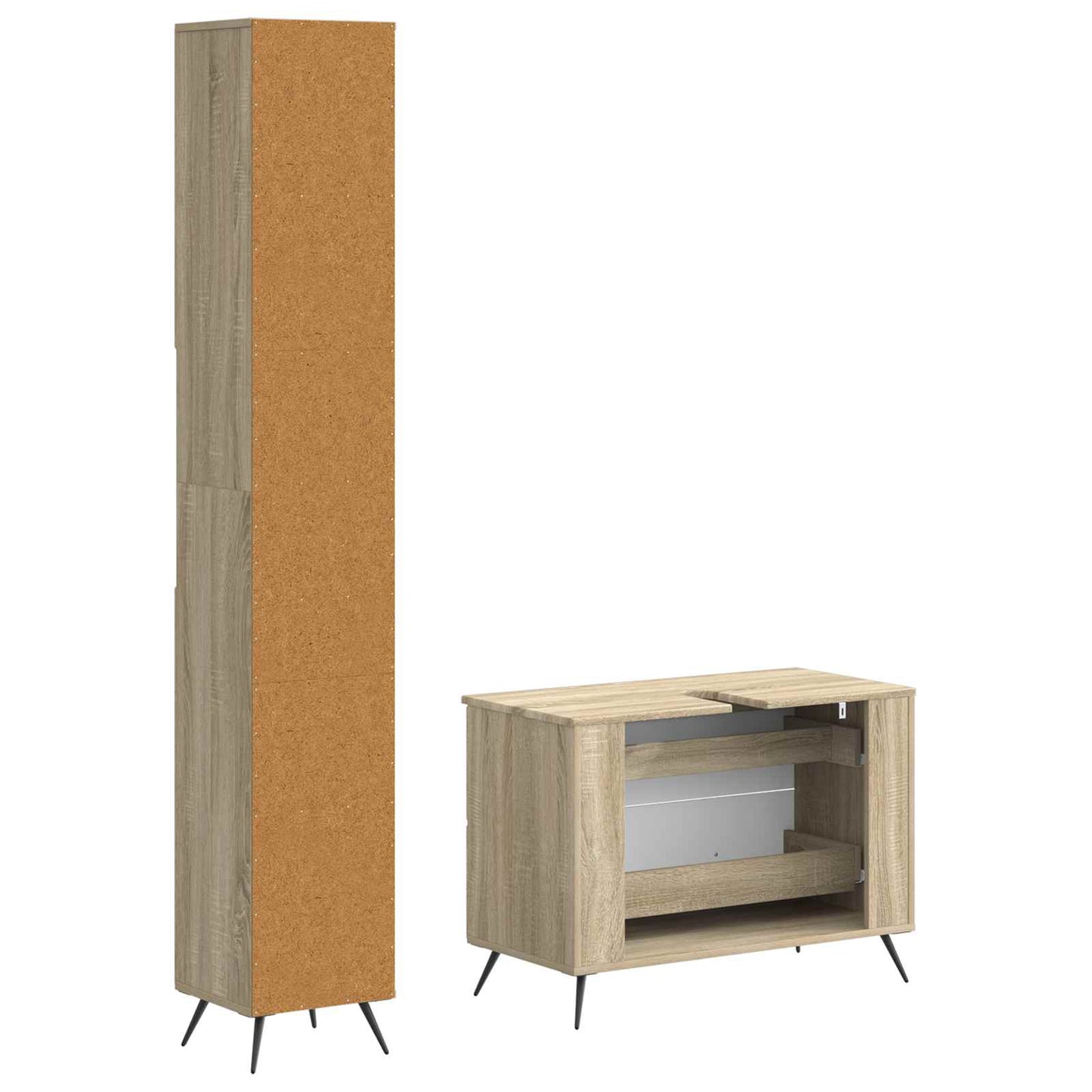 2 Piece Bathroom Cabinet Set BREDA Sonoma Oak Engineered Wood