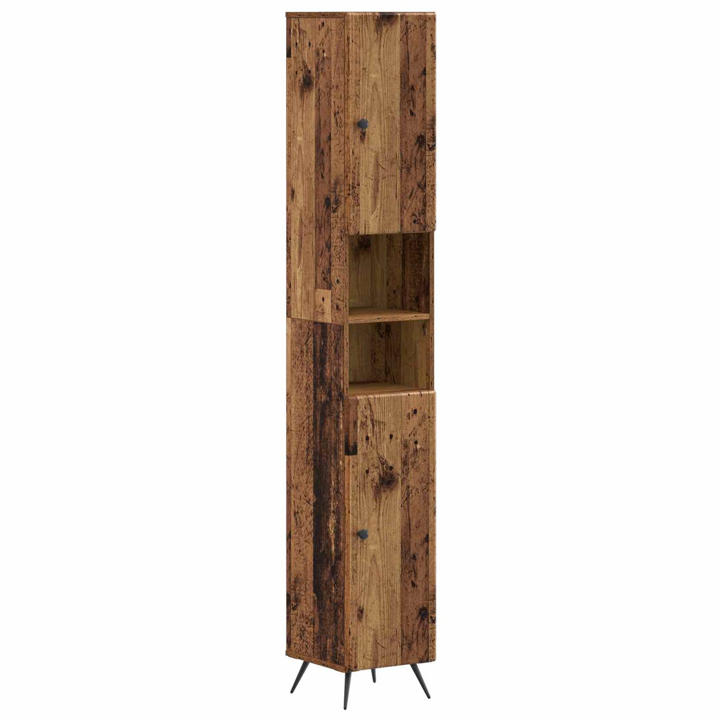 2 Piece Bathroom Cabinet Set BREDA Old Wood Engineered Wood
