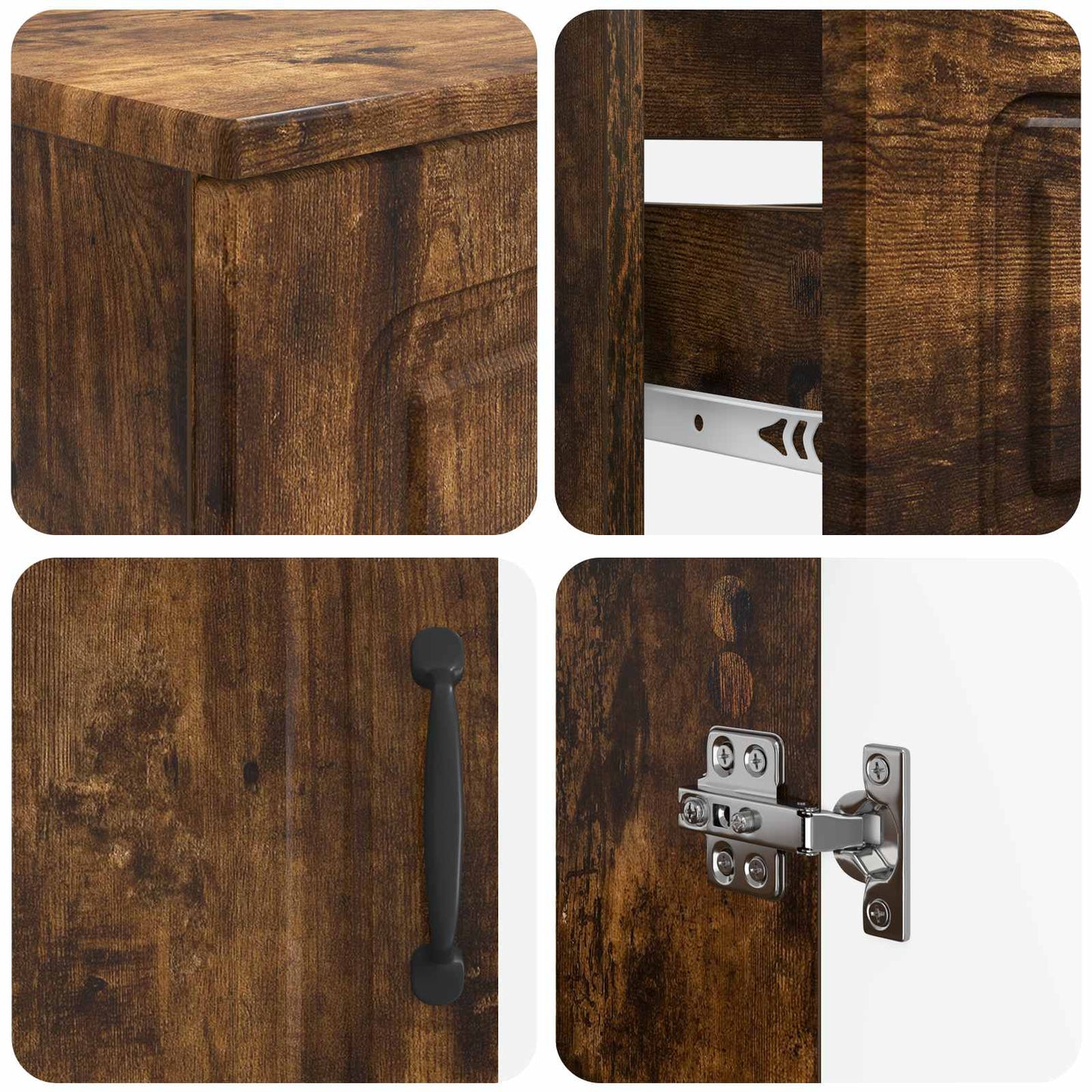 2 Piece Bathroom Cabinet Set UTRECHT Smoked Oak Engineered Wood
