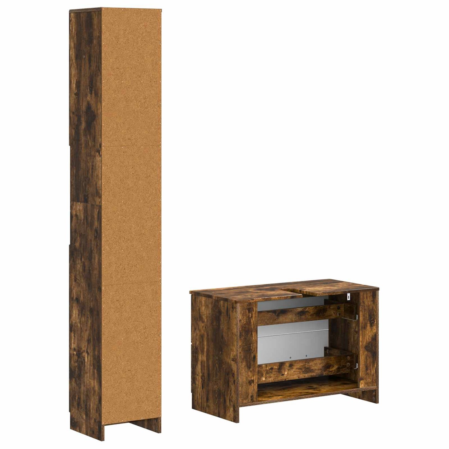 2 Piece Bathroom Cabinet Set UTRECHT Smoked Oak Engineered Wood