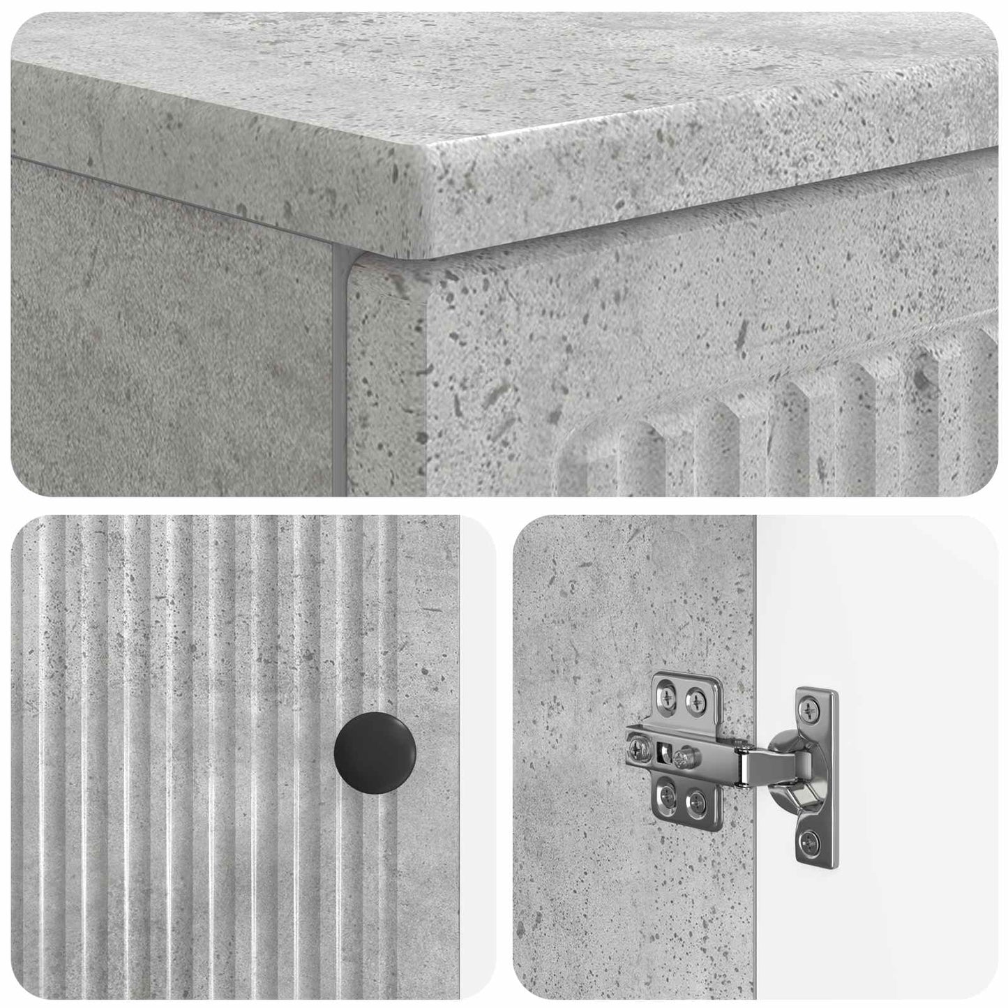 2 Piece Bathroom Cabinet Set EDE Concrete Grey Engineered Wood