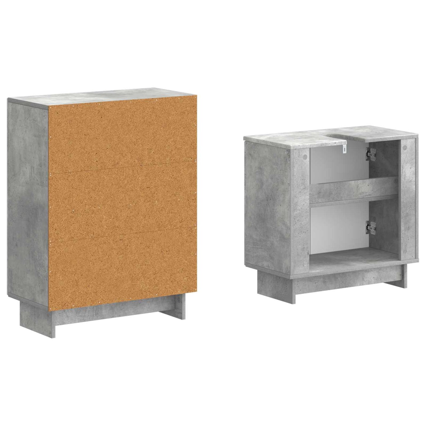 2 Piece Bathroom Cabinet Set EDE Concrete Grey Engineered Wood
