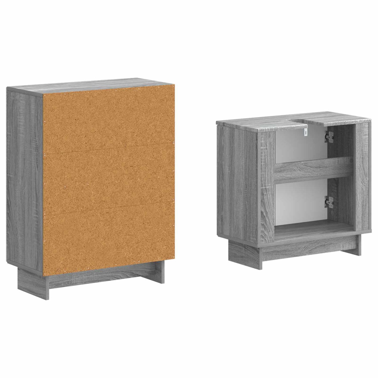 2 Piece Bathroom Cabinet Set EDE Grey Sonoma Engineered Wood