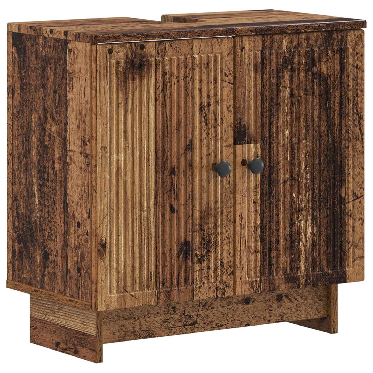 2 Piece Bathroom Cabinet Set EDE Old Wood Engineered Wood