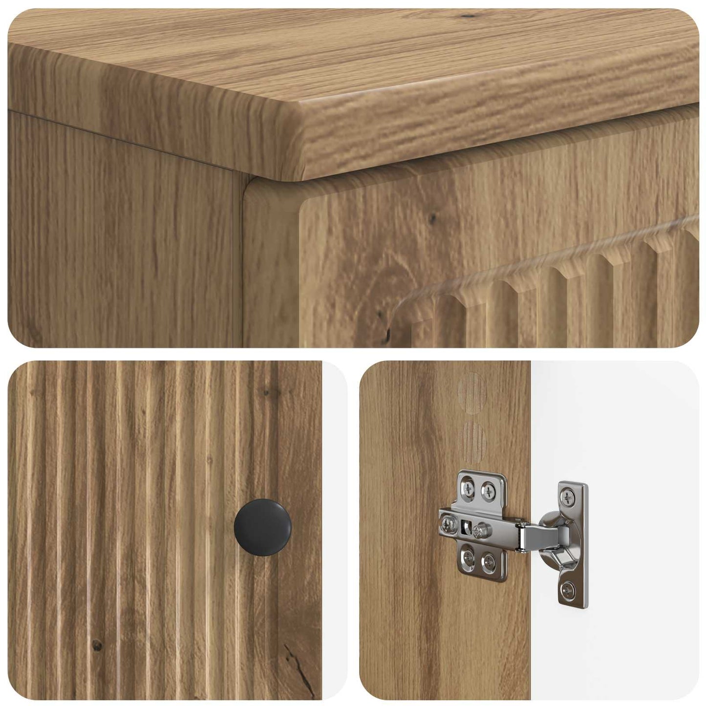2 Piece Bathroom Cabinet Set EDE Artisan Oak Engineered Wood