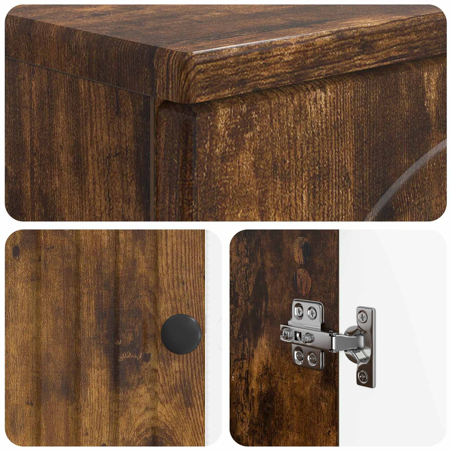 2 Piece Bathroom Cabinet Set ALKMAAR Smoked Oak Engineered Wood