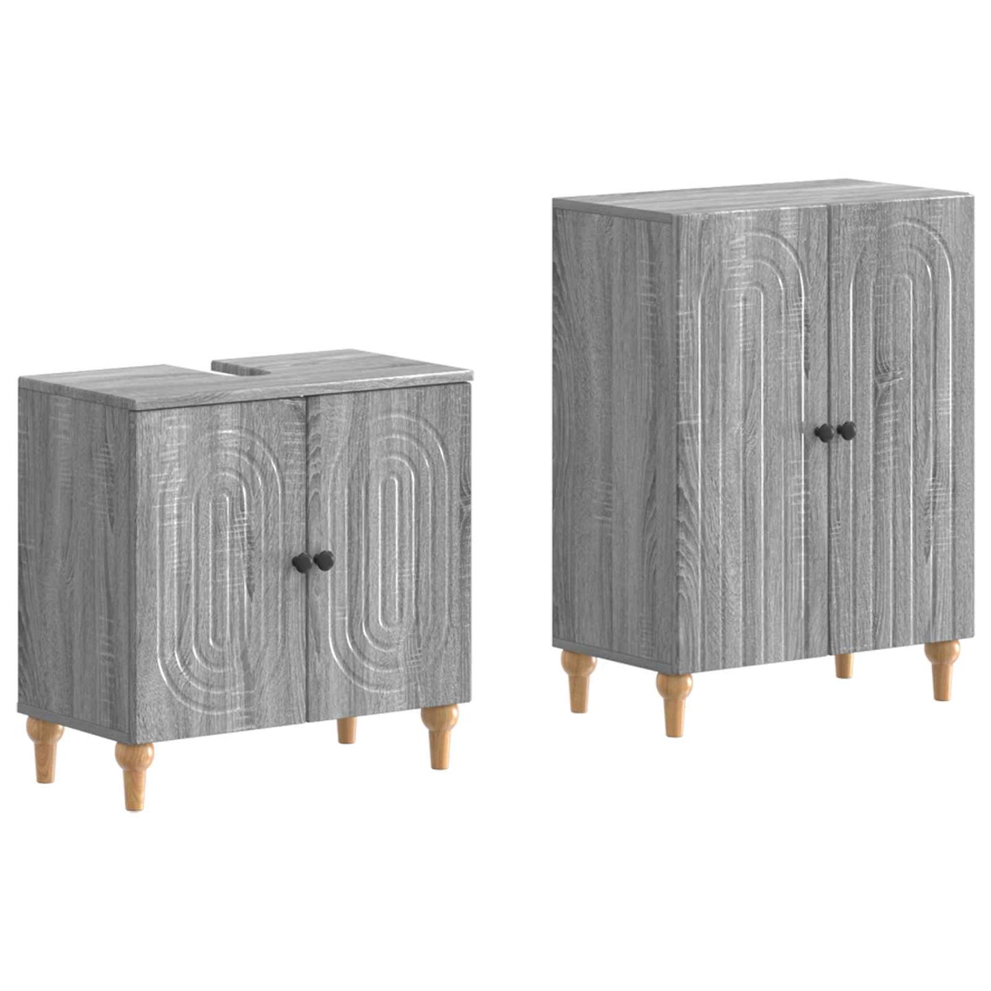 2 Piece Bathroom Cabinet Set ALKMAAR Grey Sonoma