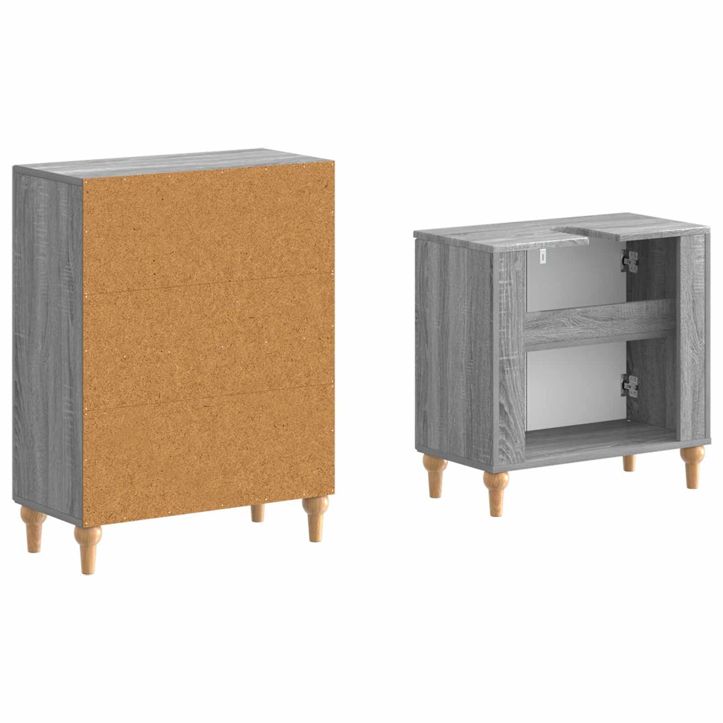 2 Piece Bathroom Cabinet Set ALKMAAR Grey Sonoma