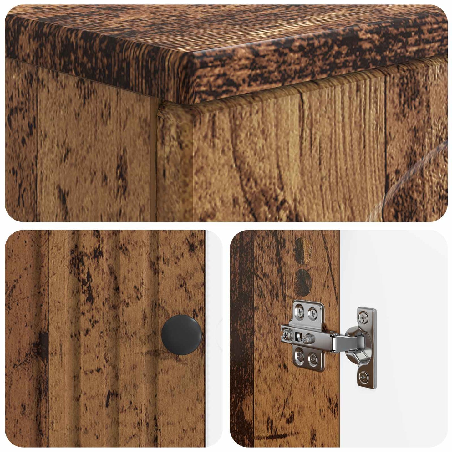 2 Piece Bathroom Cabinet Set ALKMAAR Old Wood Engineered Wood