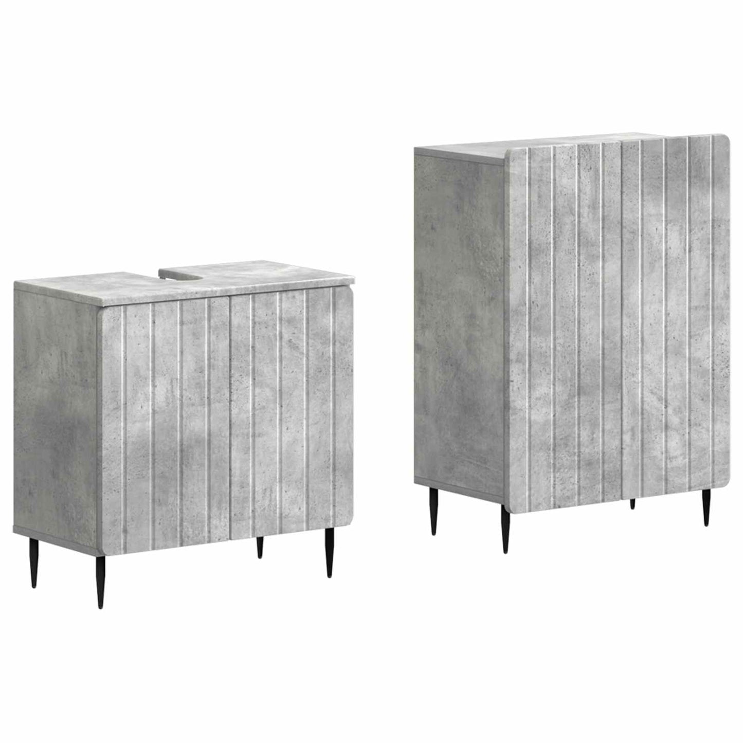 2 Piece Bathroom Cabinet Set ZWOLLE Concrete Grey