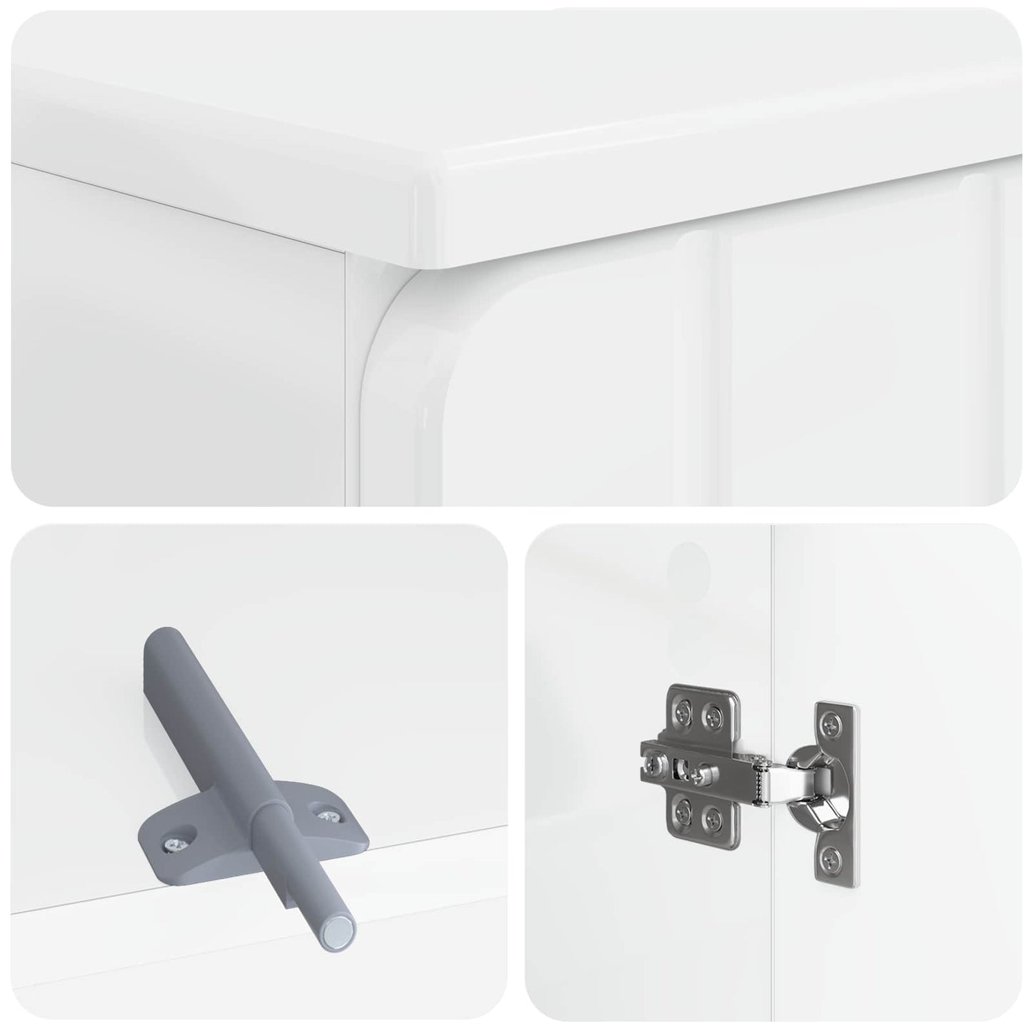 2 Piece Bathroom Cabinet Set ZWOLLE High Gloss White
