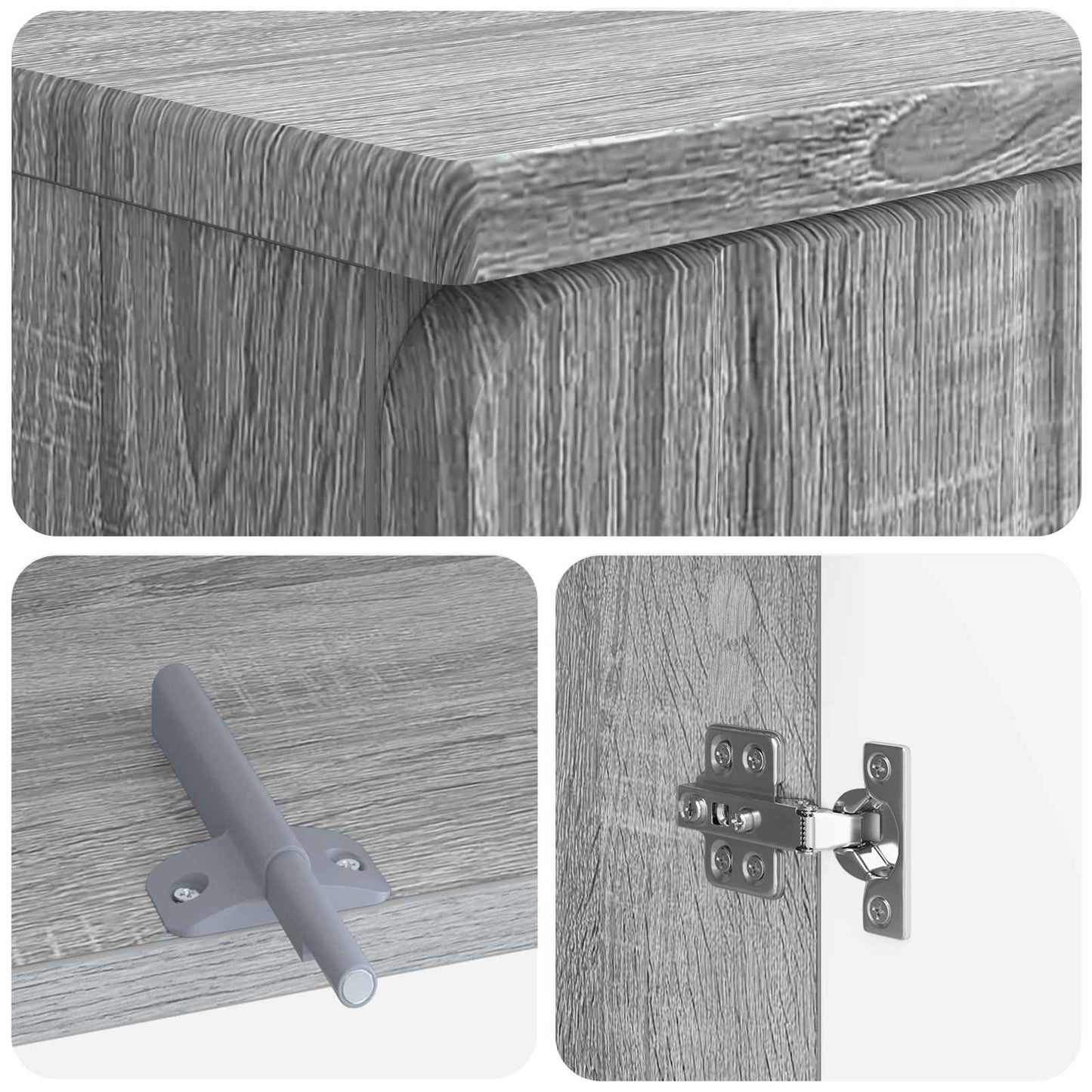 2 Piece Bathroom Cabinet Set ZWOLLE Grey Sonoma Engineered Wood