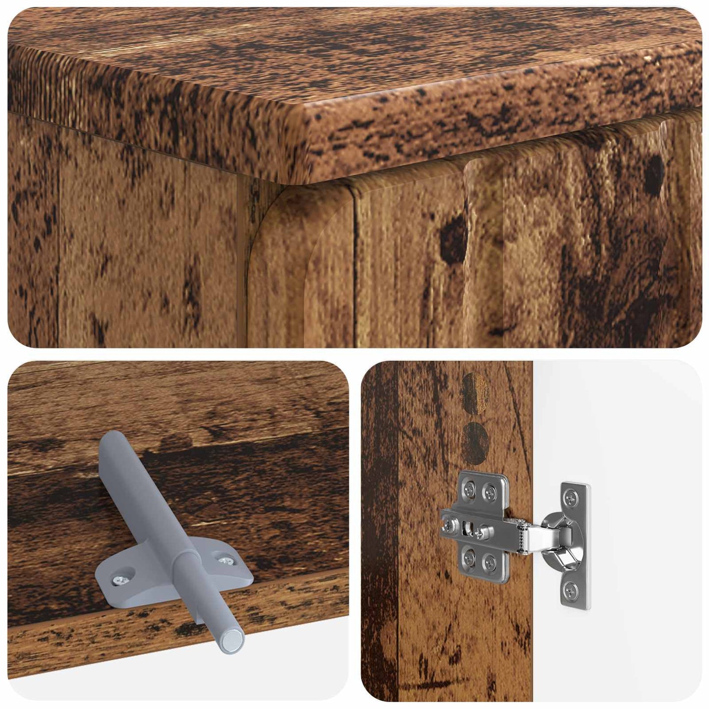 2 Piece Bathroom Cabinet Set ZWOLLE Old Wood Engineered Wood
