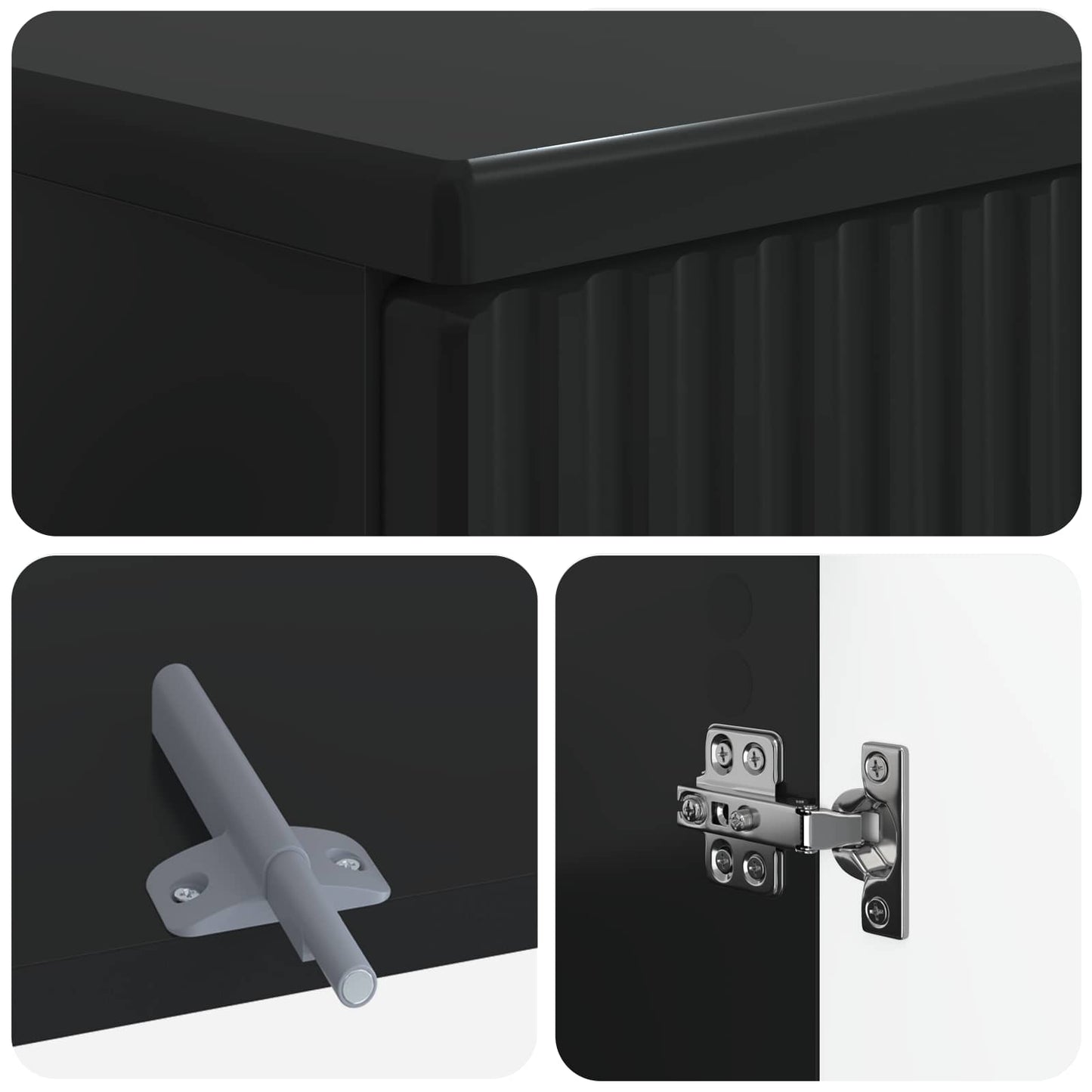 2 Piece Bathroom Cabinet Set ARNHEM Black Engineered Wood