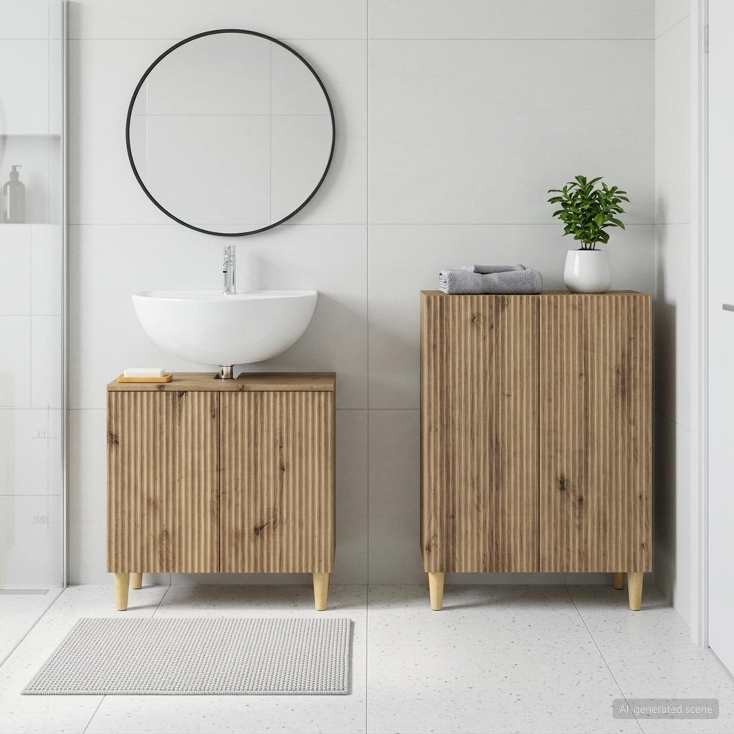 2 Piece Bathroom Cabinet Set ARNHEM Artisan Oak Engineered Wood