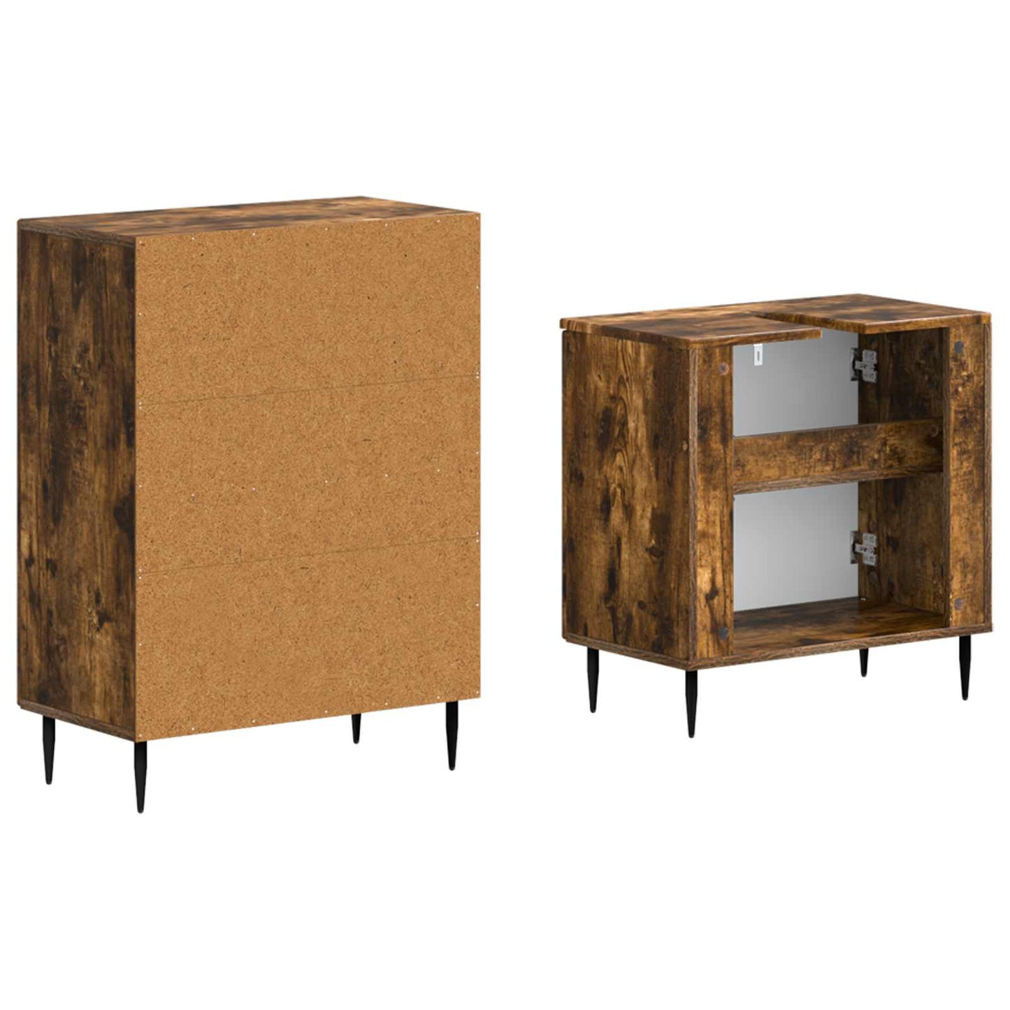 2 Piece Bathroom Cabinet Set HAARLEM Smoked Oak Engineered Wood