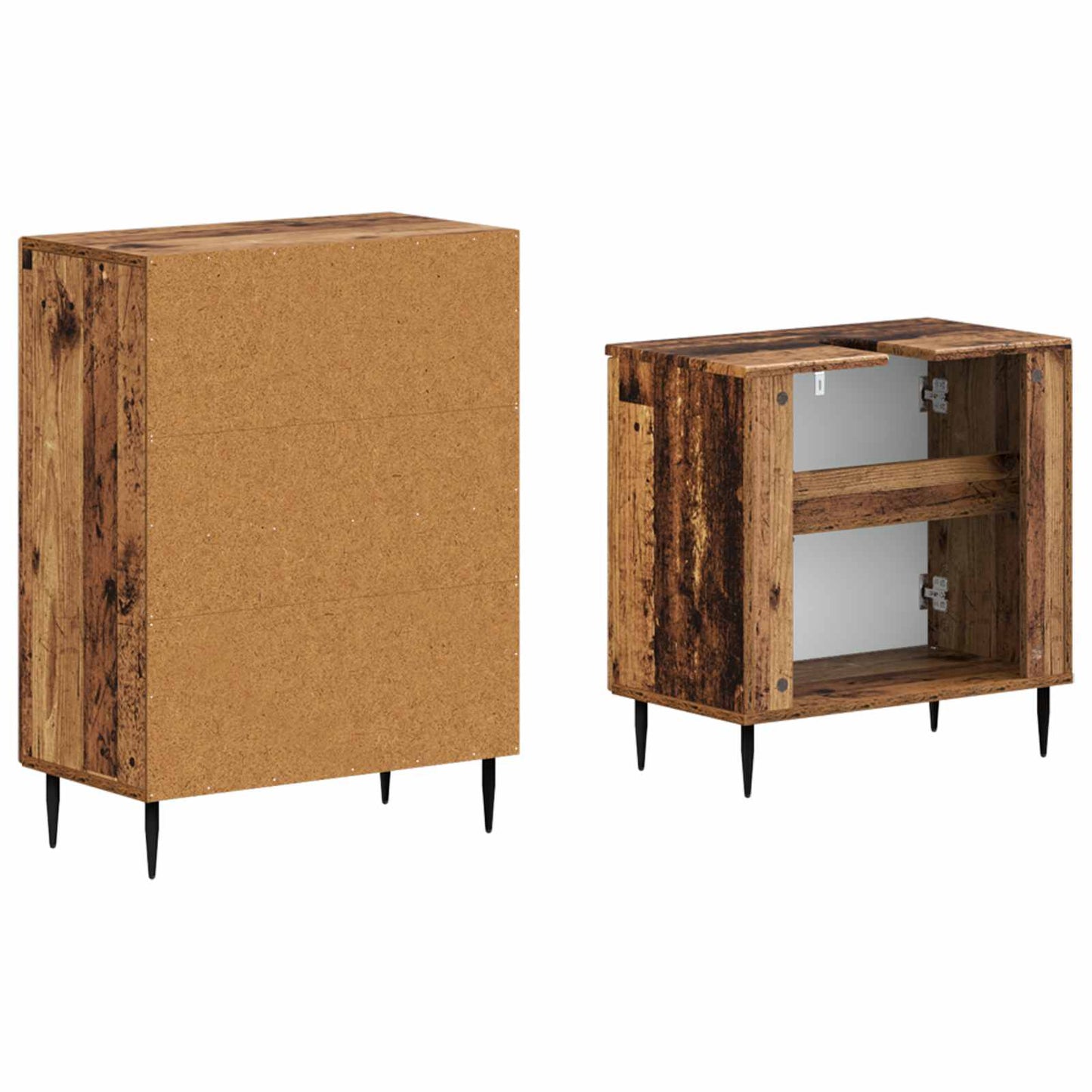 2 Piece Bathroom Cabinet Set HAARLEM Old Wood Engineered Wood
