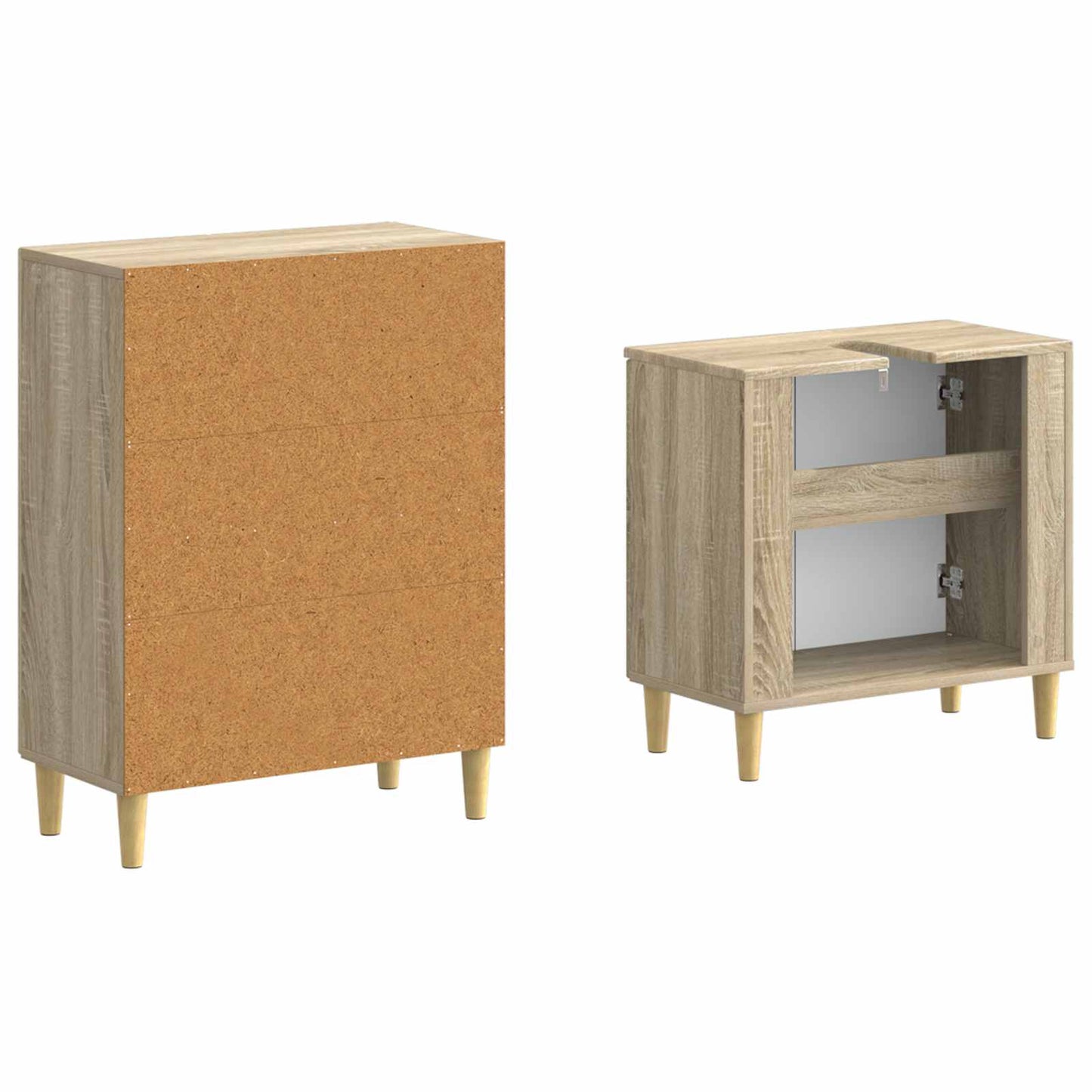 2 Piece Bathroom Cabinet Set DELFT Sonoma Oak Engineered Wood