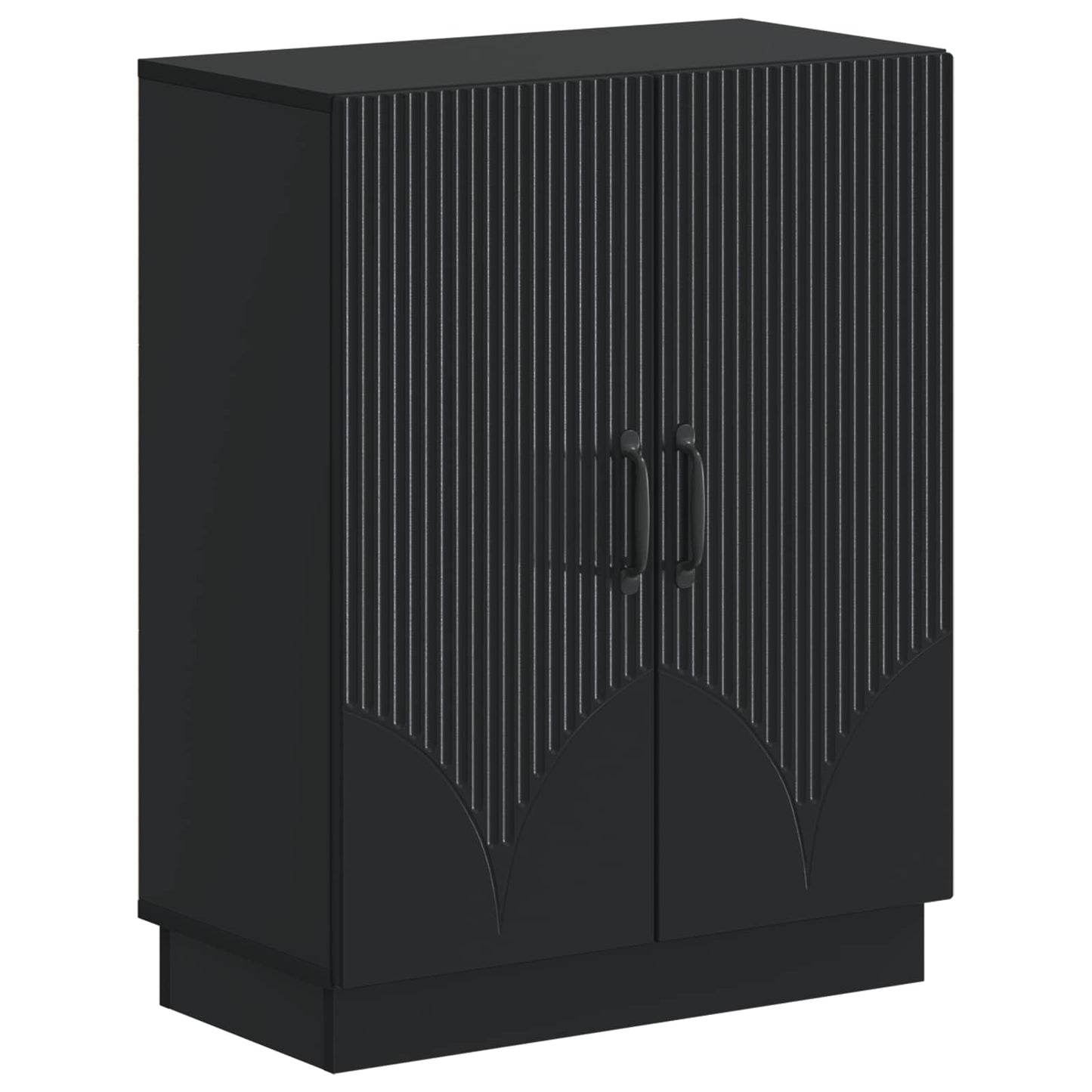 2 Piece Bathroom Cabinet Set HOORN Black Engineered Wood
