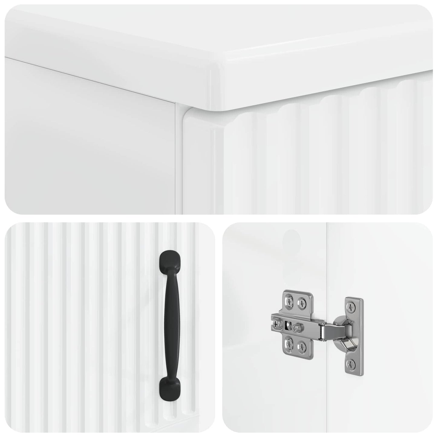 2 Piece Bathroom Cabinet Set HOORN High Gloss White