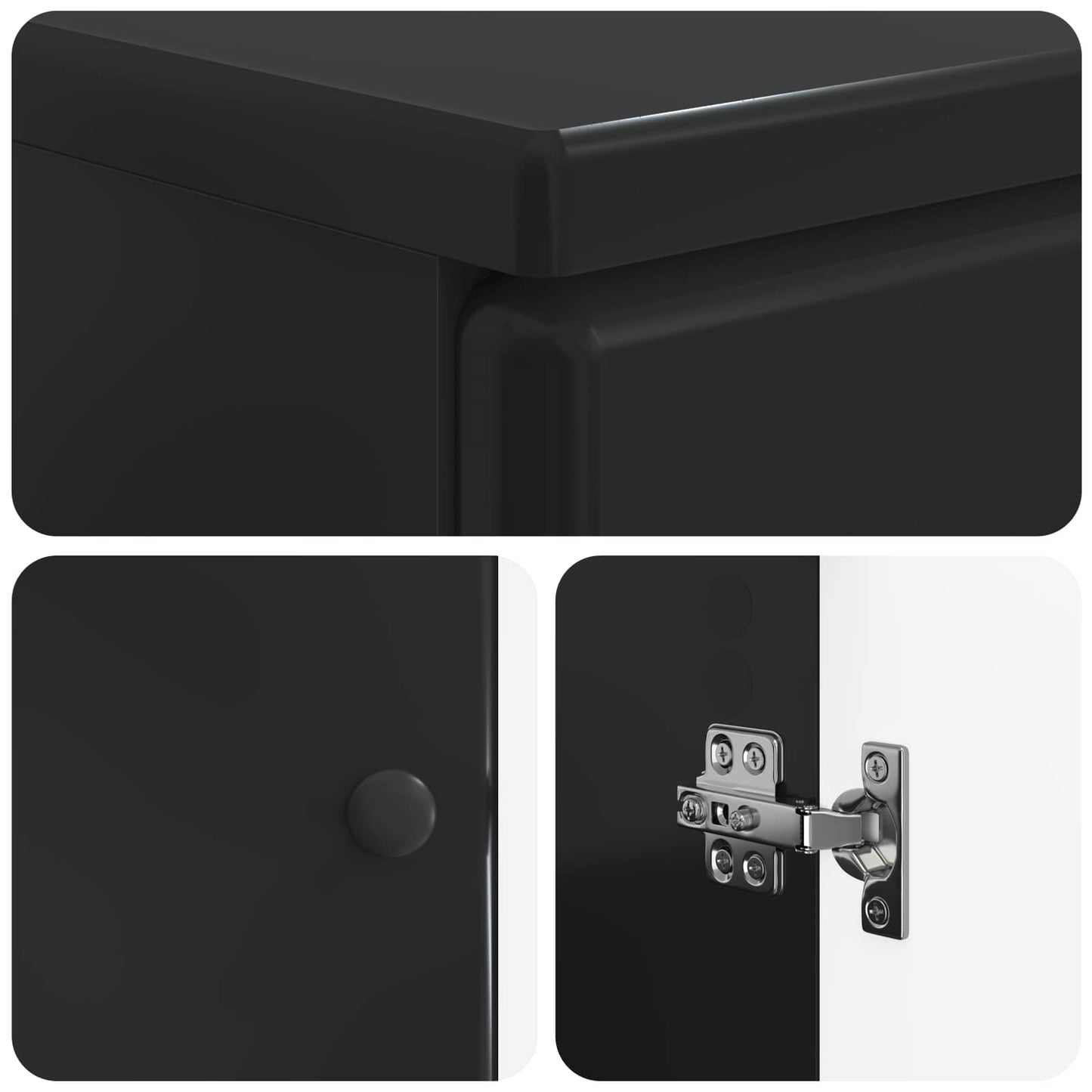 2 Piece Bathroom Cabinet Set BREDA Black Engineered Wood