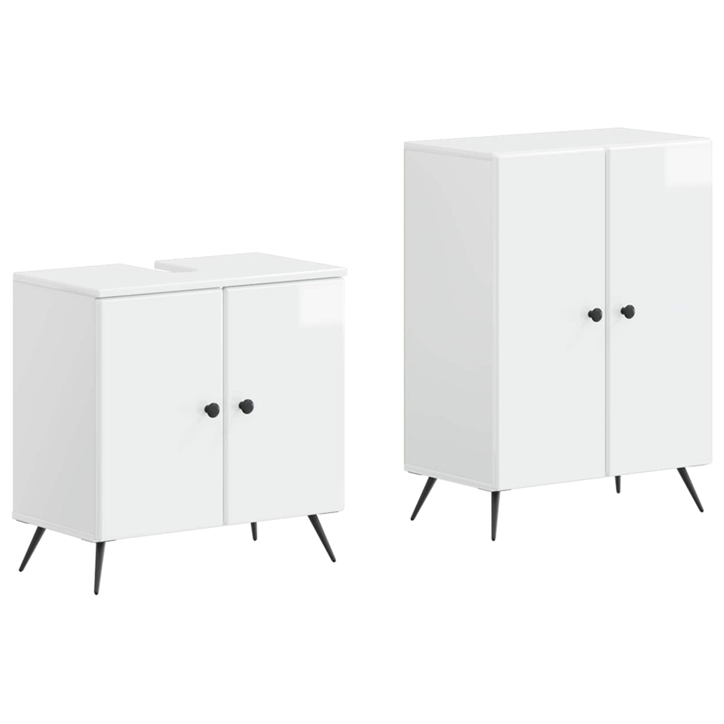 2 Piece Bathroom Cabinet Set BREDA High Gloss White