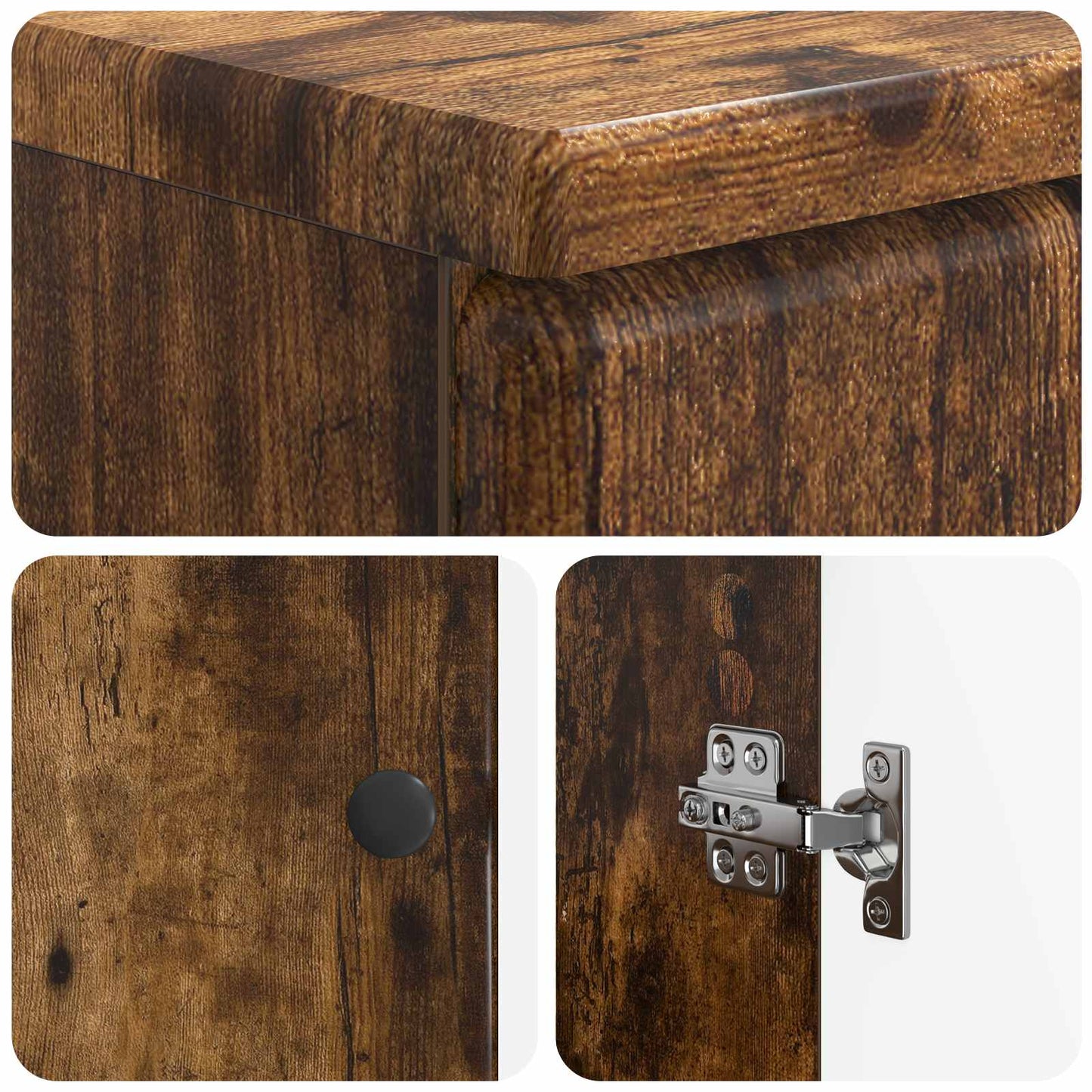 2 Piece Bathroom Cabinet Set BREDA Smoked Oak Engineered Wood